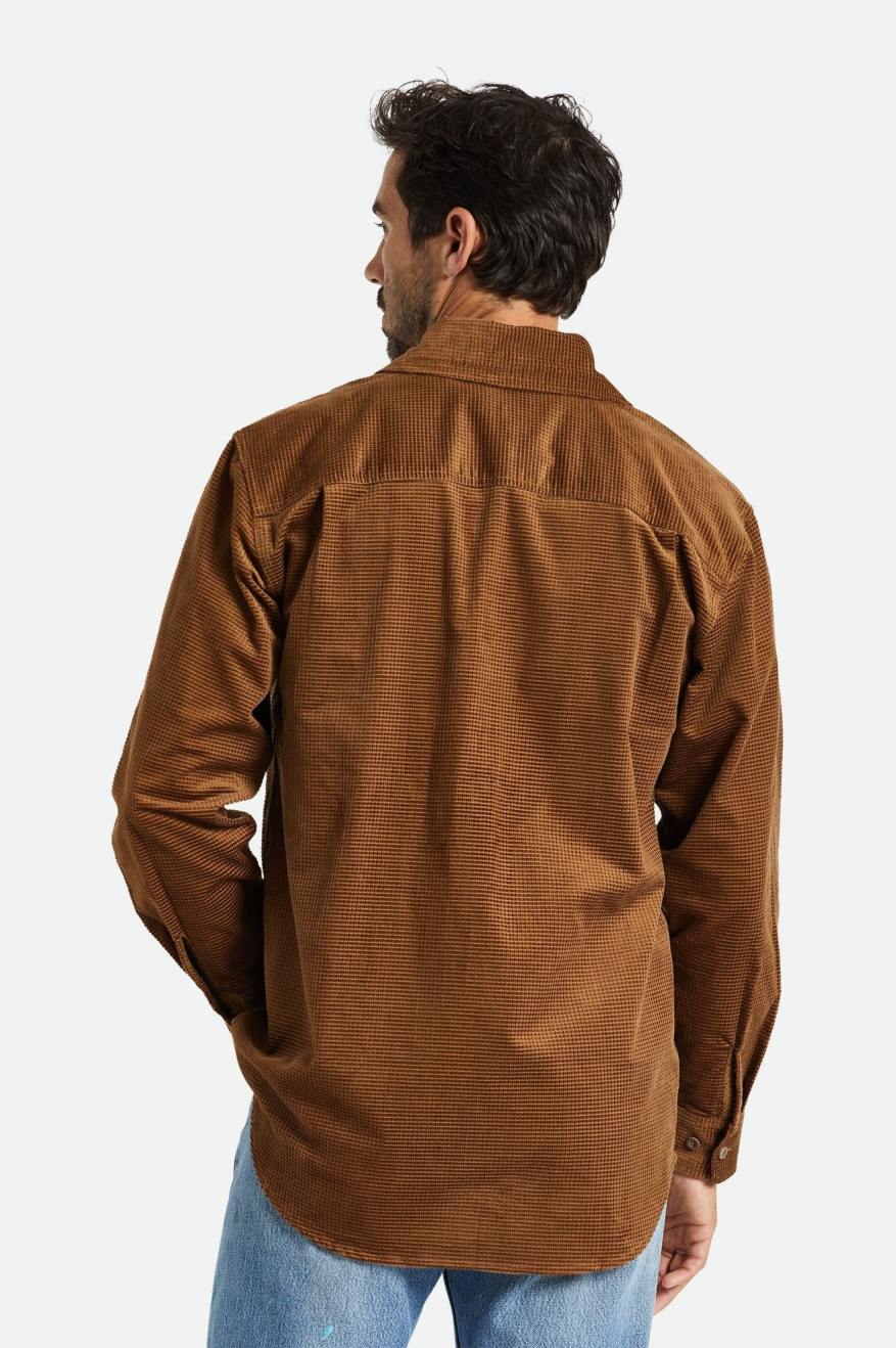 Porter Long Sleeve Waffle Corduroy Shirt - Bison