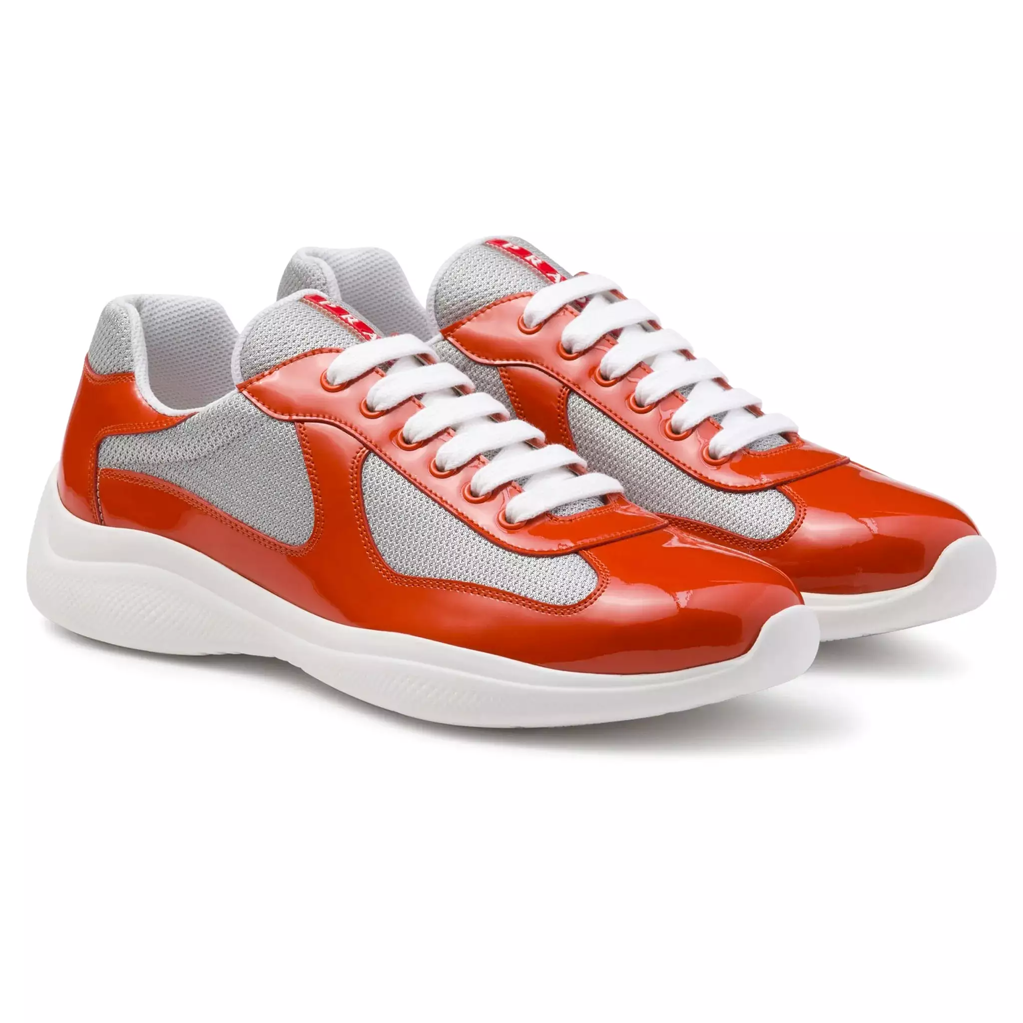 Prada Orange Silver Sneaker - Americas Cup Collection.