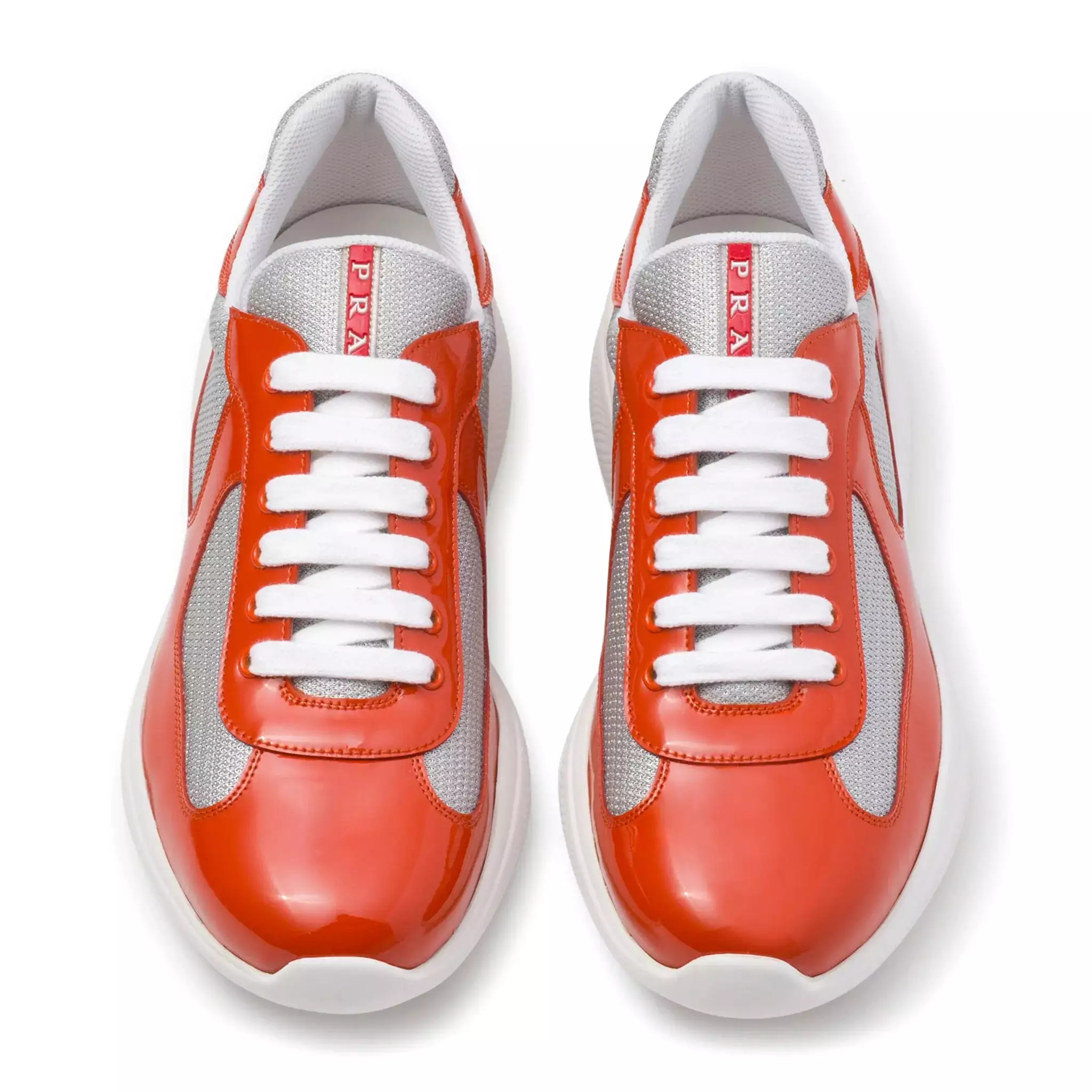 Prada Orange Silver Sneaker - Americas Cup Collection.