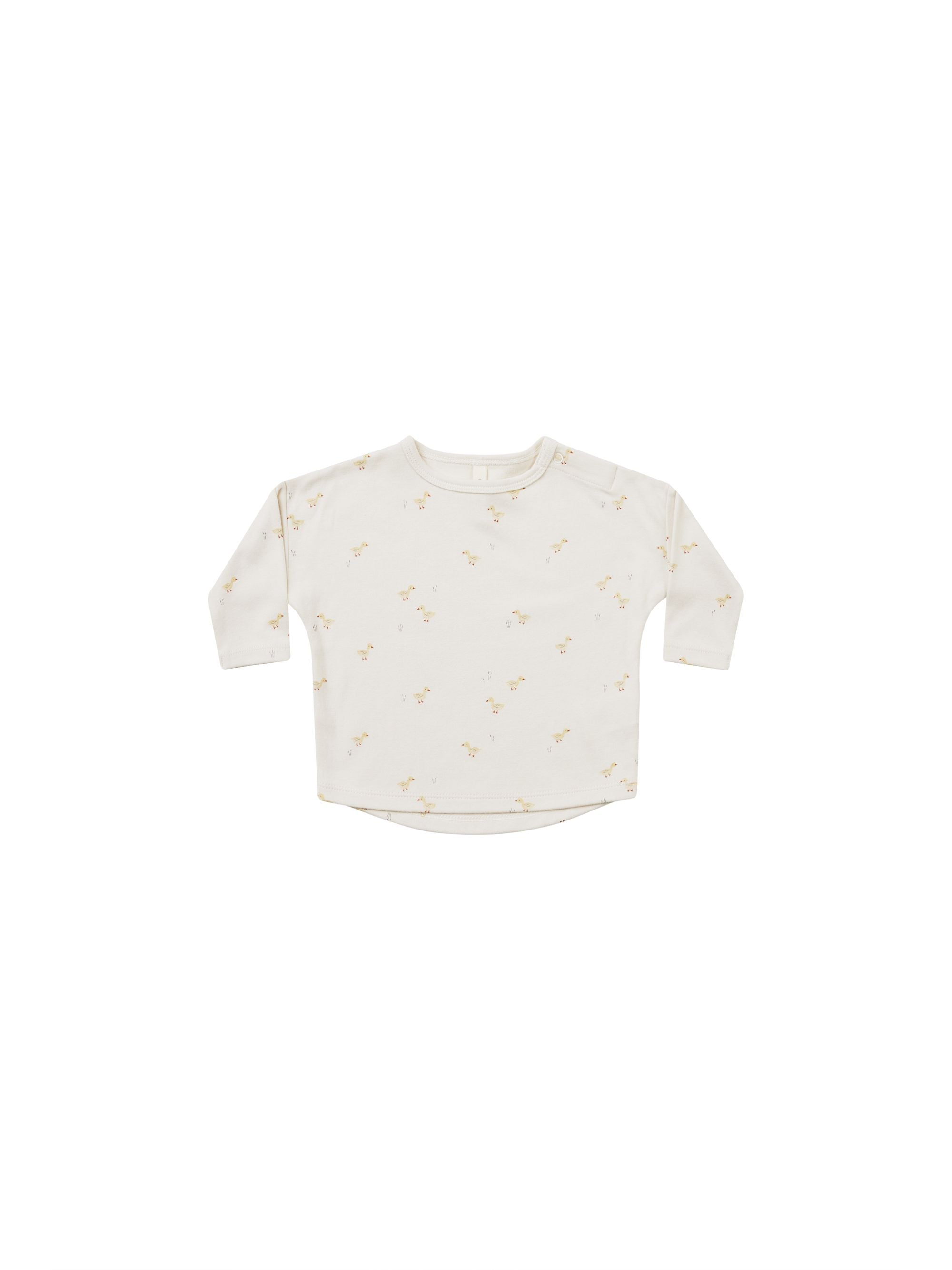 Quincy Mae Ducks Long Sleeve Tee - Ivory