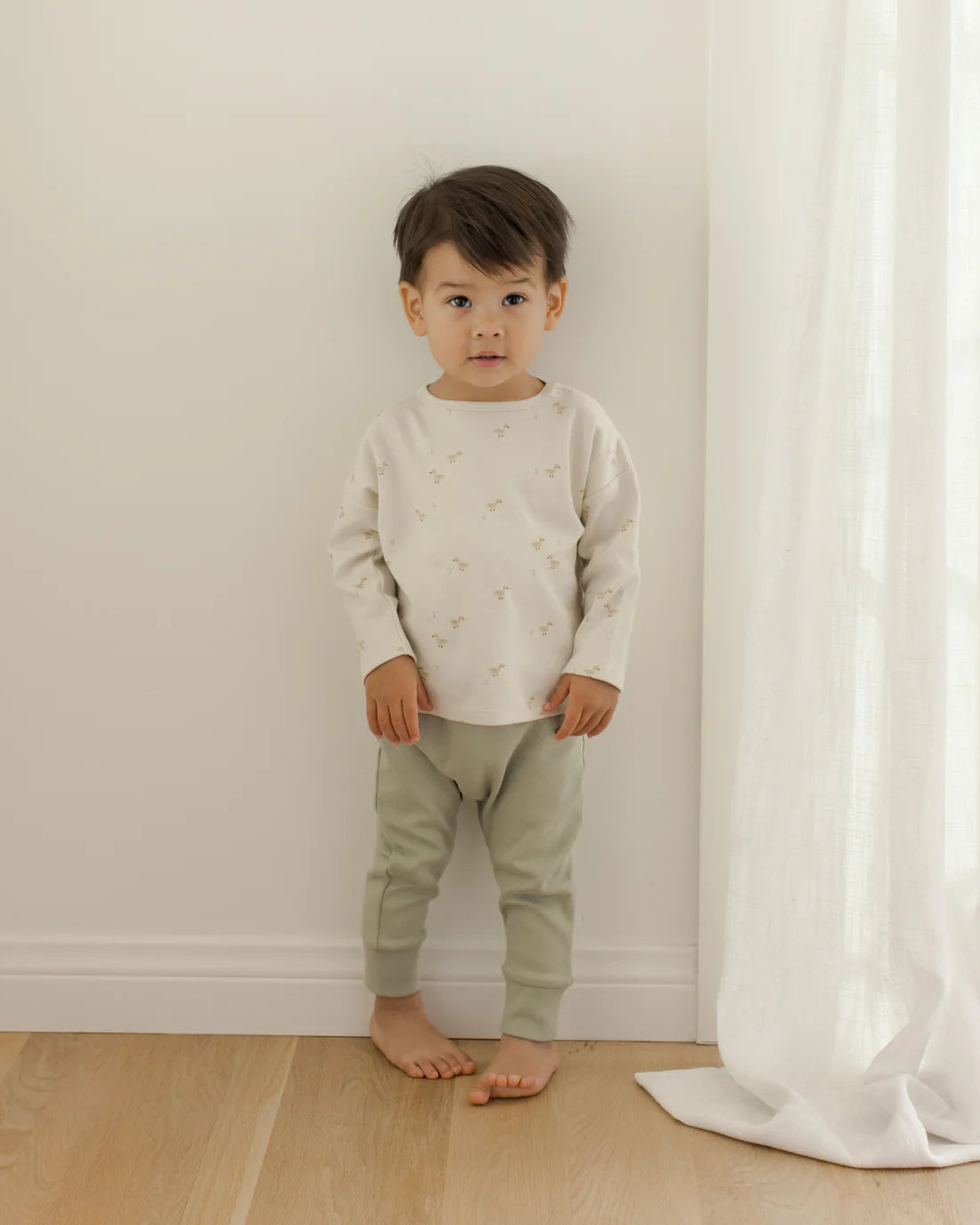 Quincy Mae Ducks Long Sleeve Tee - Ivory