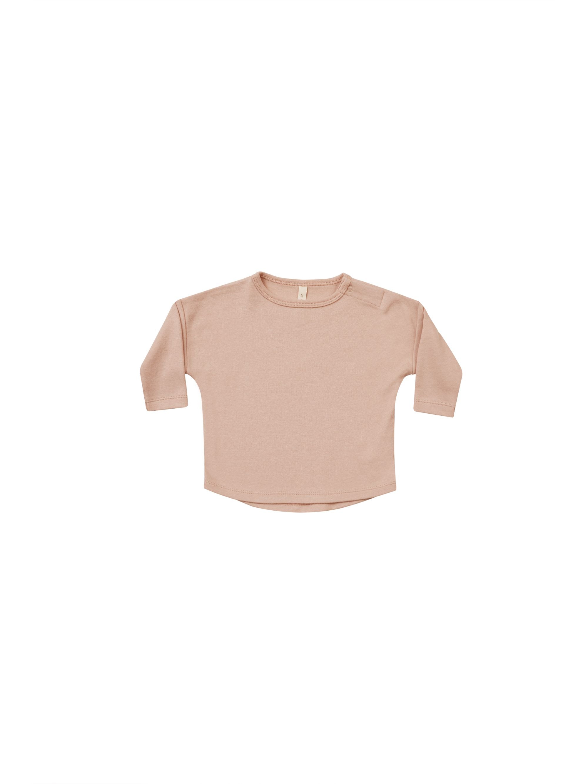 Quincy Mae long sleeve tee in blush color