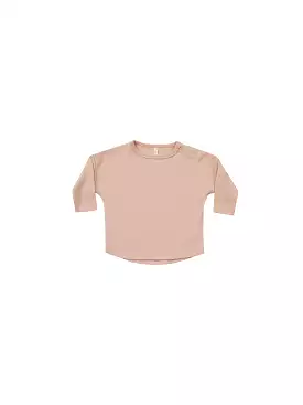 Quincy Mae long sleeve tee in blush color