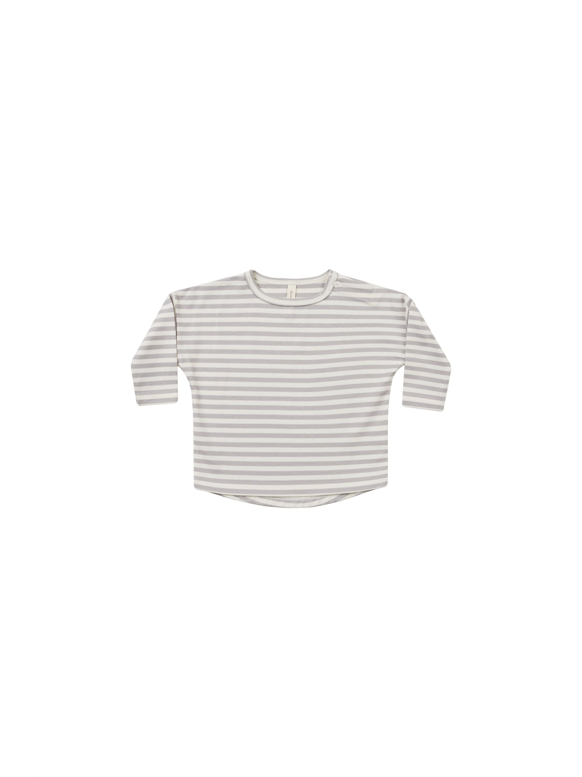 Quincy Mae - Periwinkle Stripe Long Sleeve T-Shirt