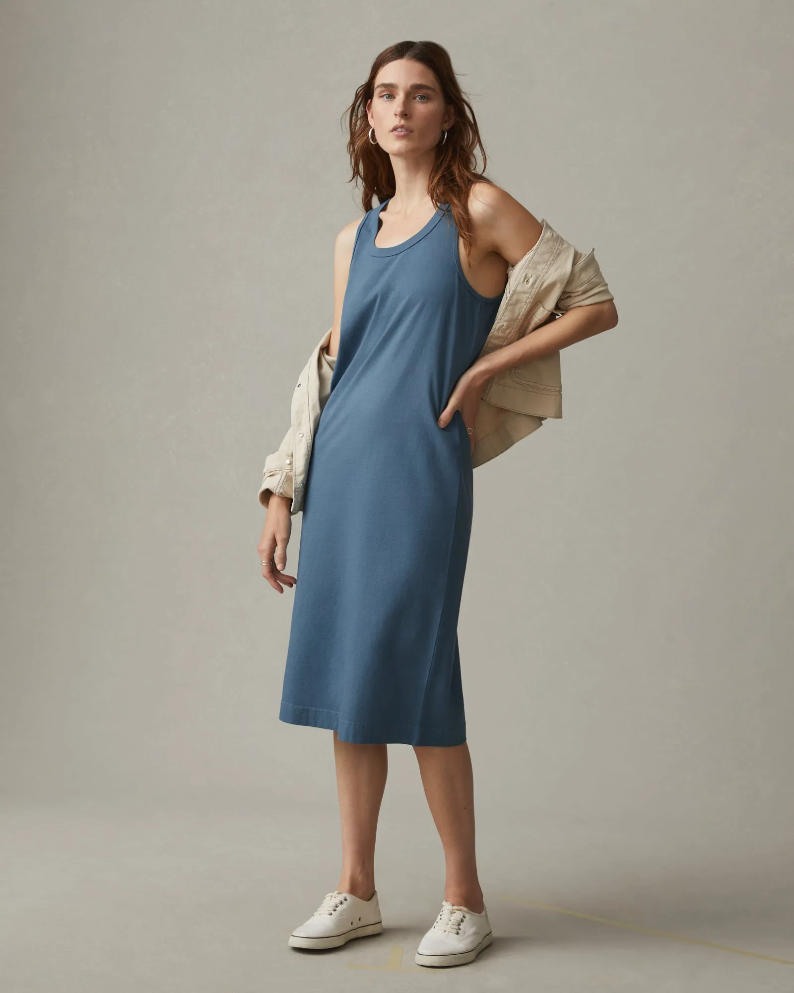 Racer Tank Dress - Bluefin