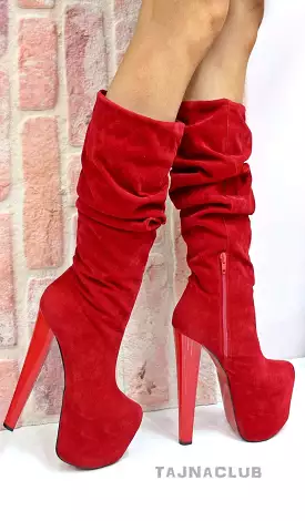 red suede boots