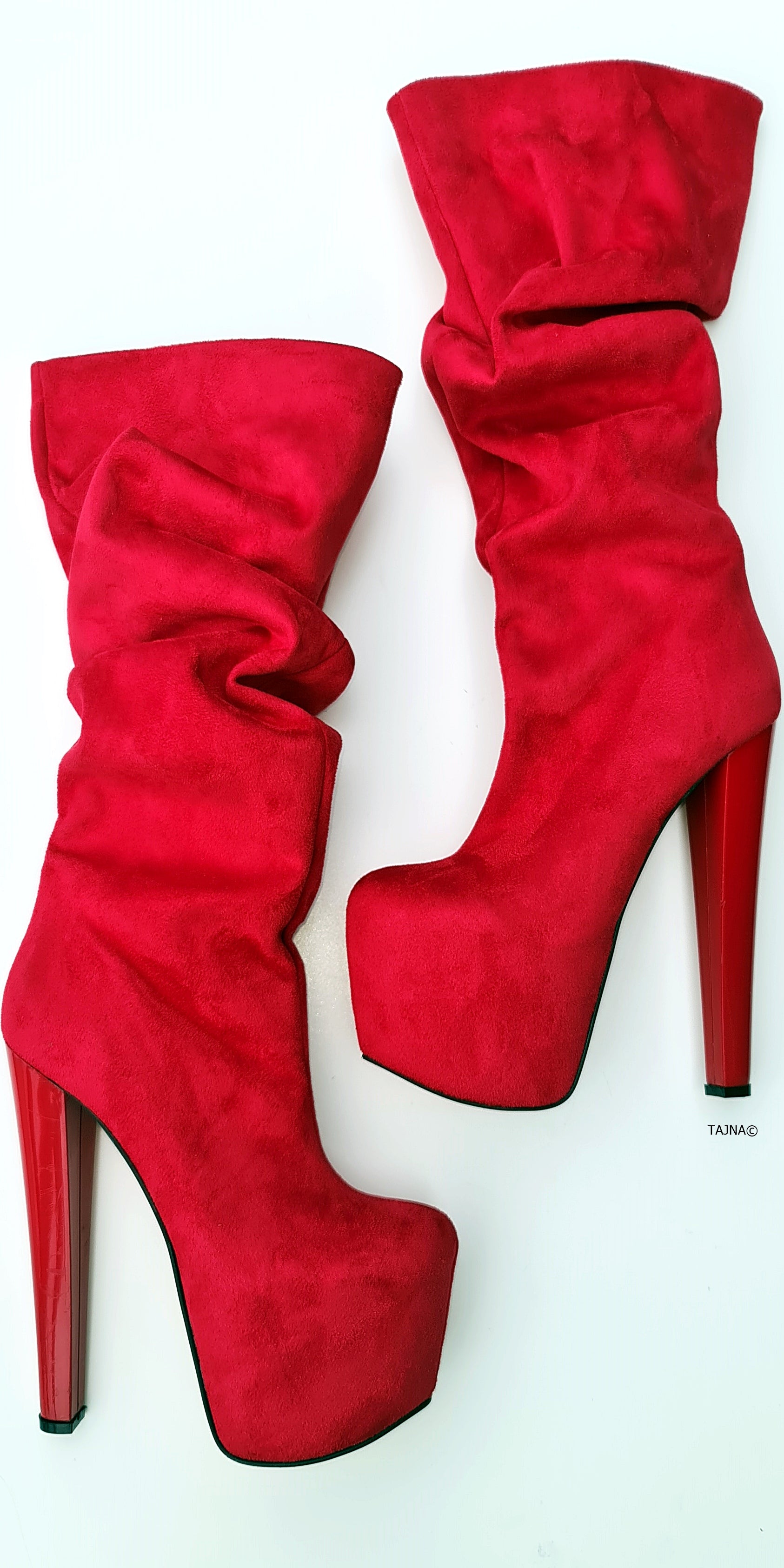 red suede boots