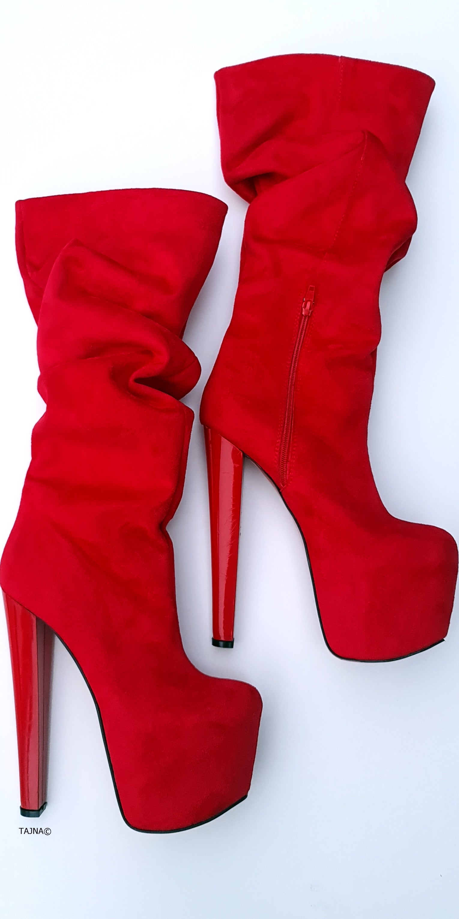 red suede boots