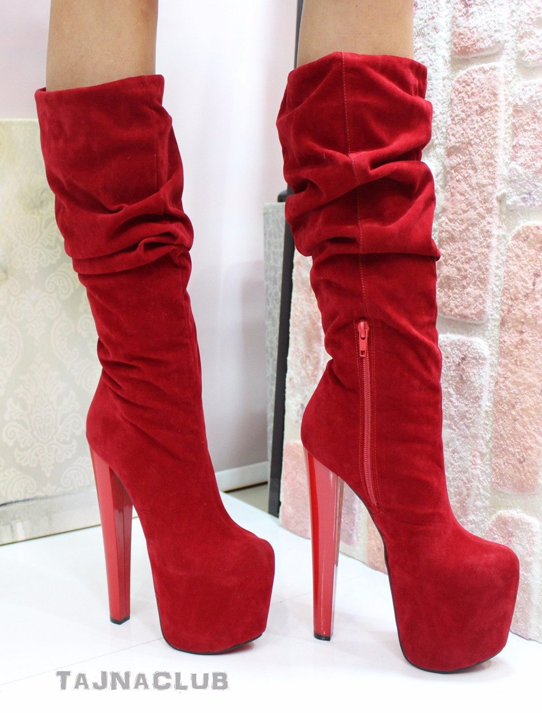 red suede boots