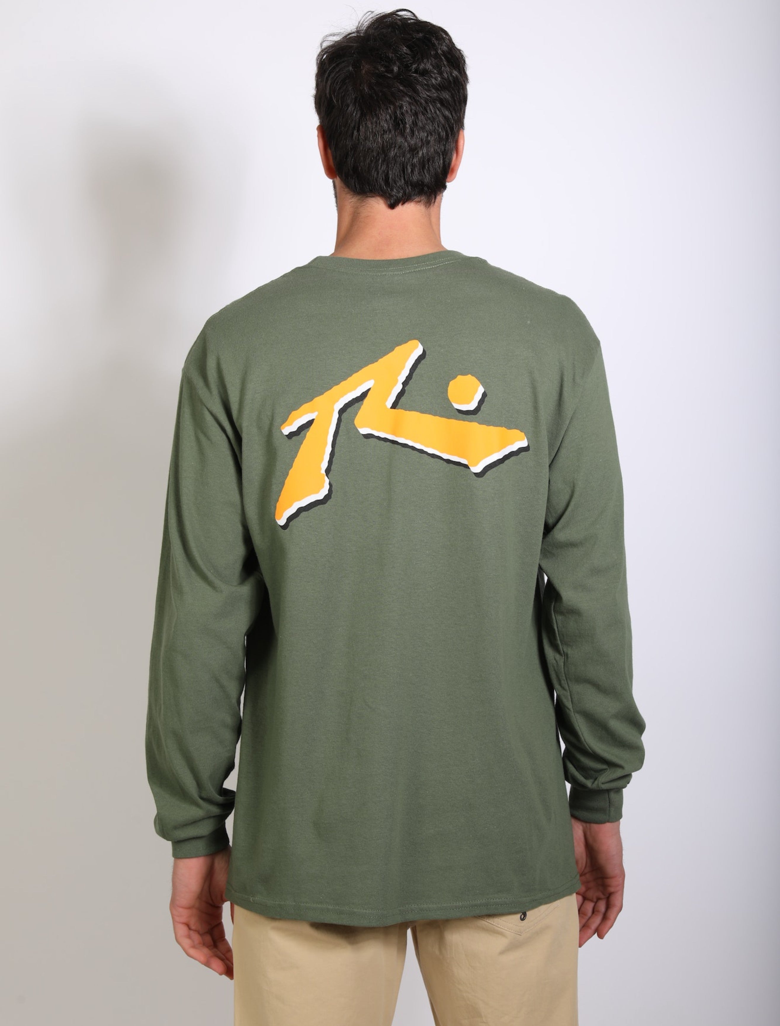 Rusty Men's USA Stacker Long Sleeve Tee - Military Green