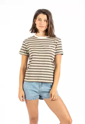 Rusty USA Corsica Khaki Stripe Tee