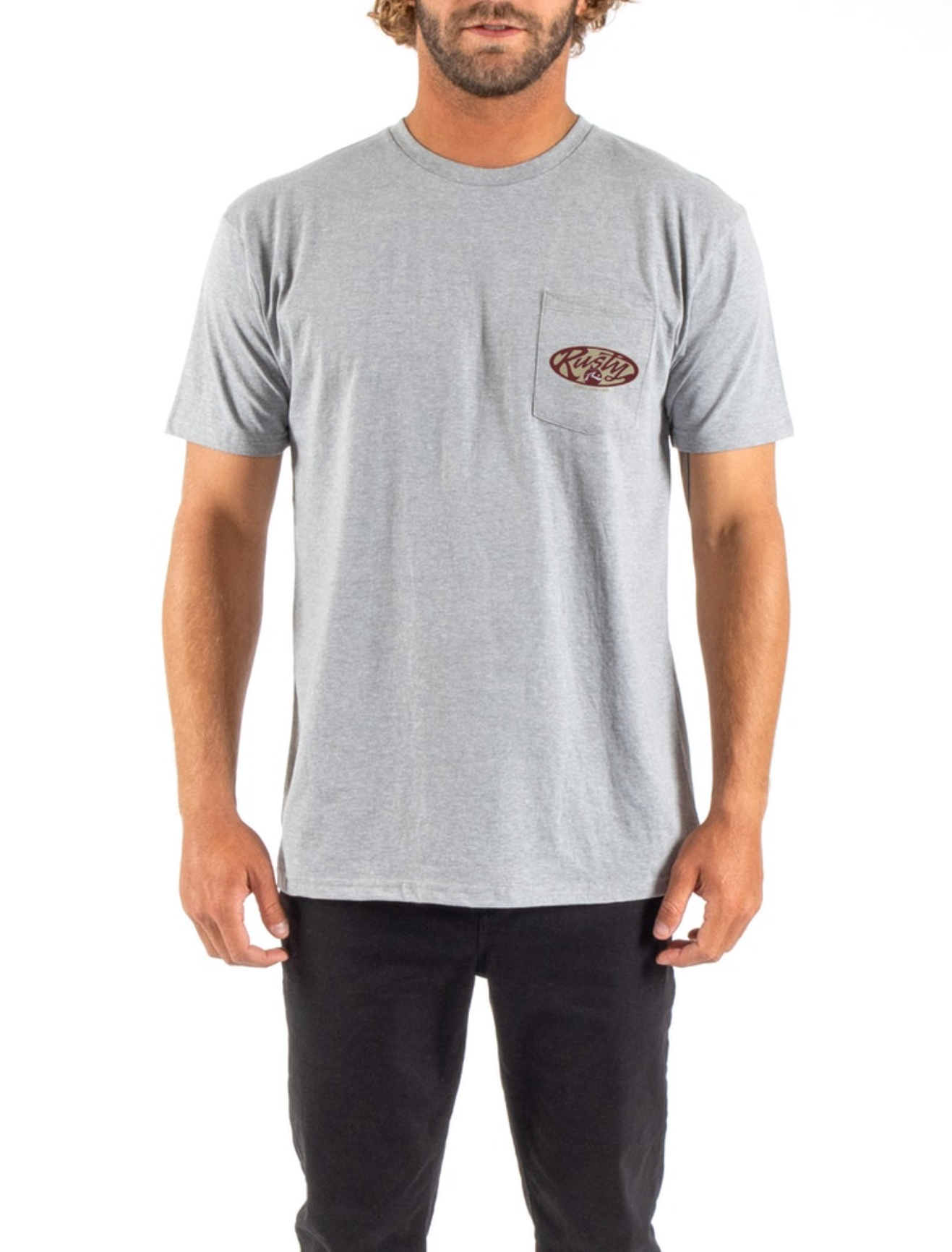 Rusty USA Rounder Short Sleeve Tee - Athletic Heather - Buy Now