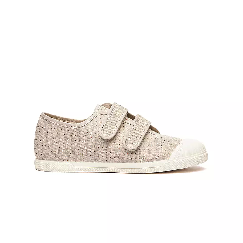 Shimmer Dots Taupe Double Sneaker