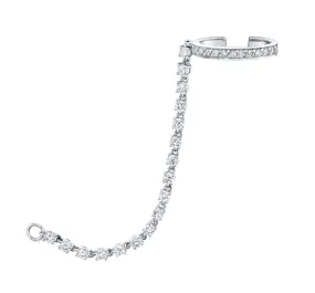 Single Row Diamond Ear Cuff Rope Diamond Chain