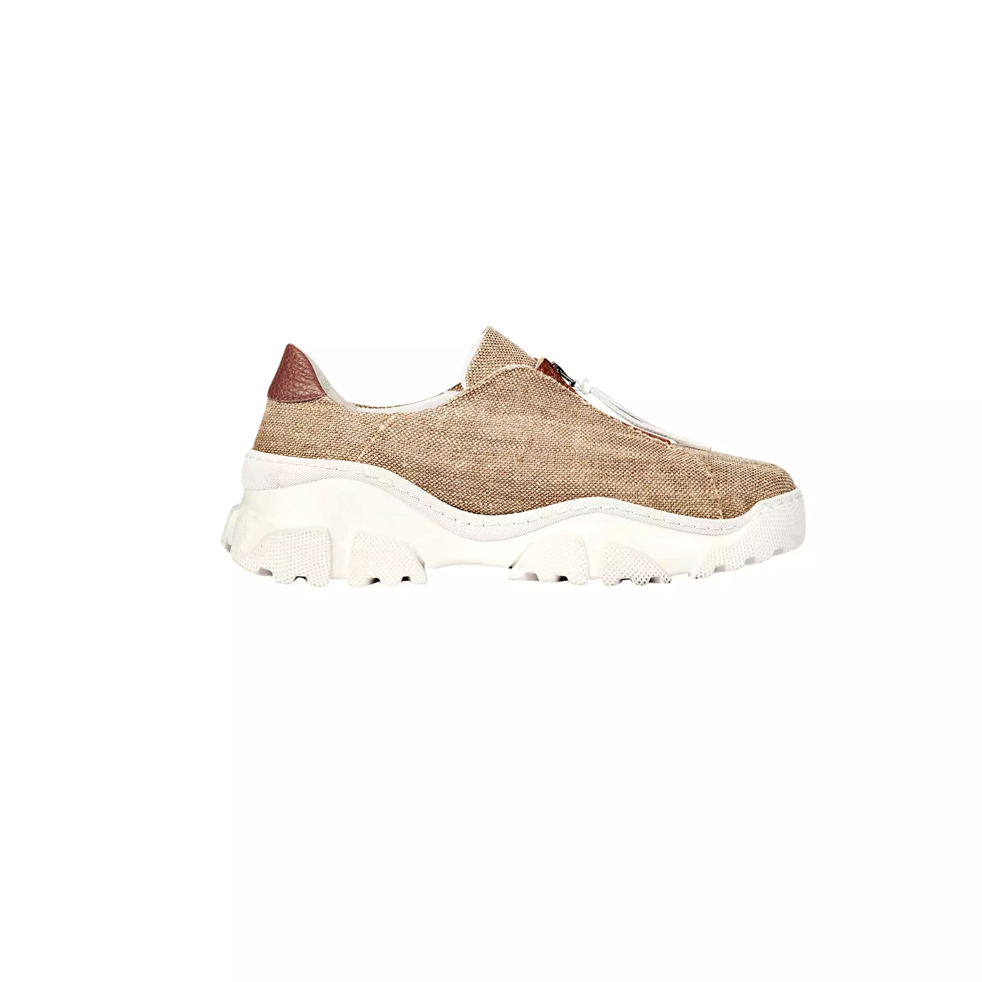 Sneaker, Beige Zip Solero