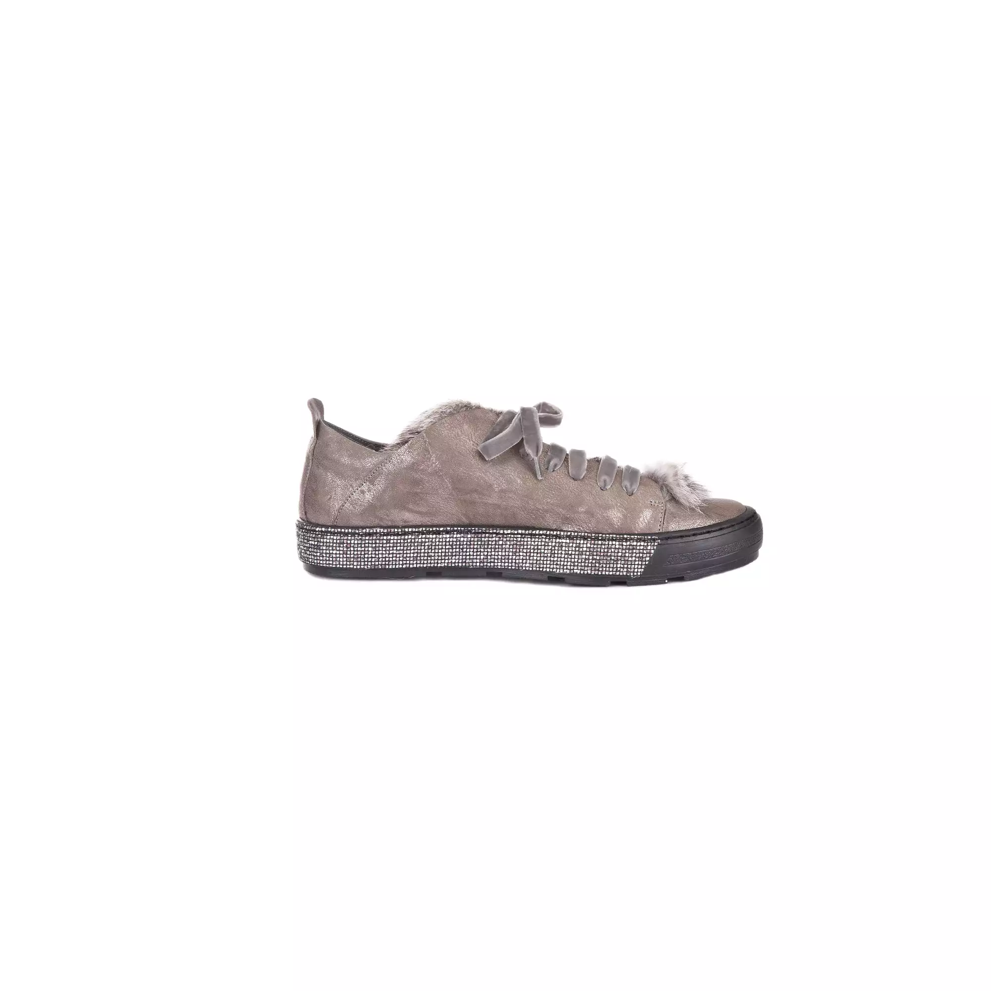 Sneaker, Fur, Metal, Wash, Lapin, Anthracite