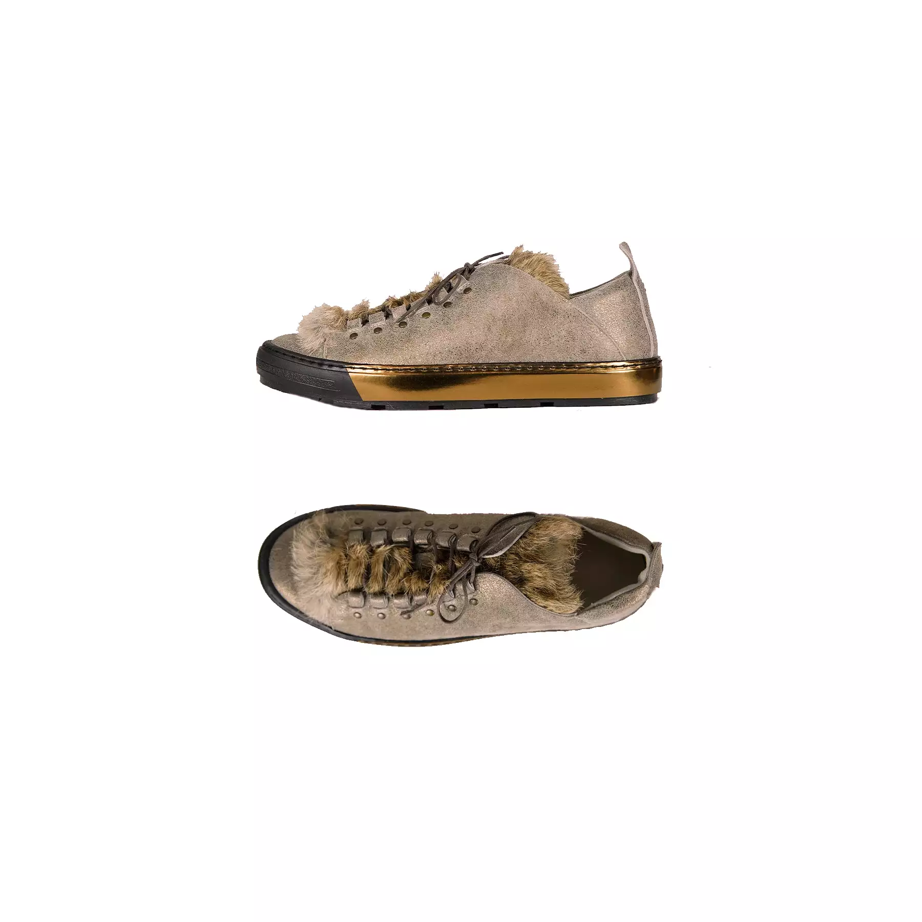 Sneaker Light Bronze with Fur for Men - Messico Collection