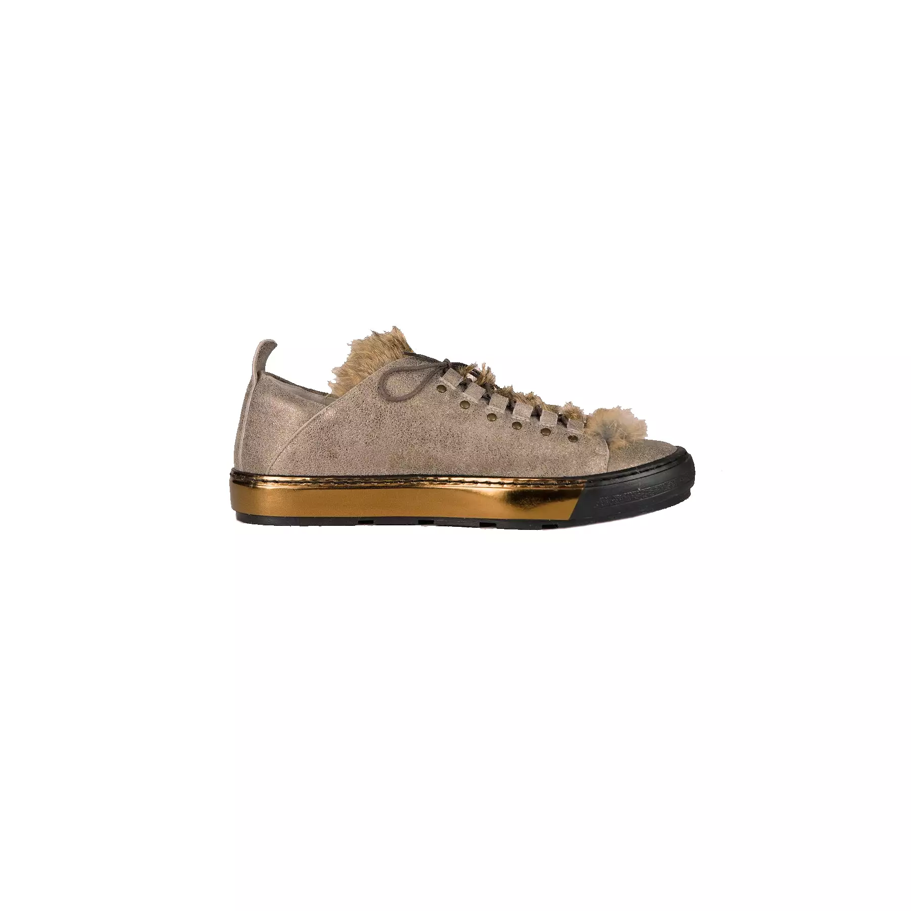 Sneaker Light Bronze with Fur for Men - Messico Collection