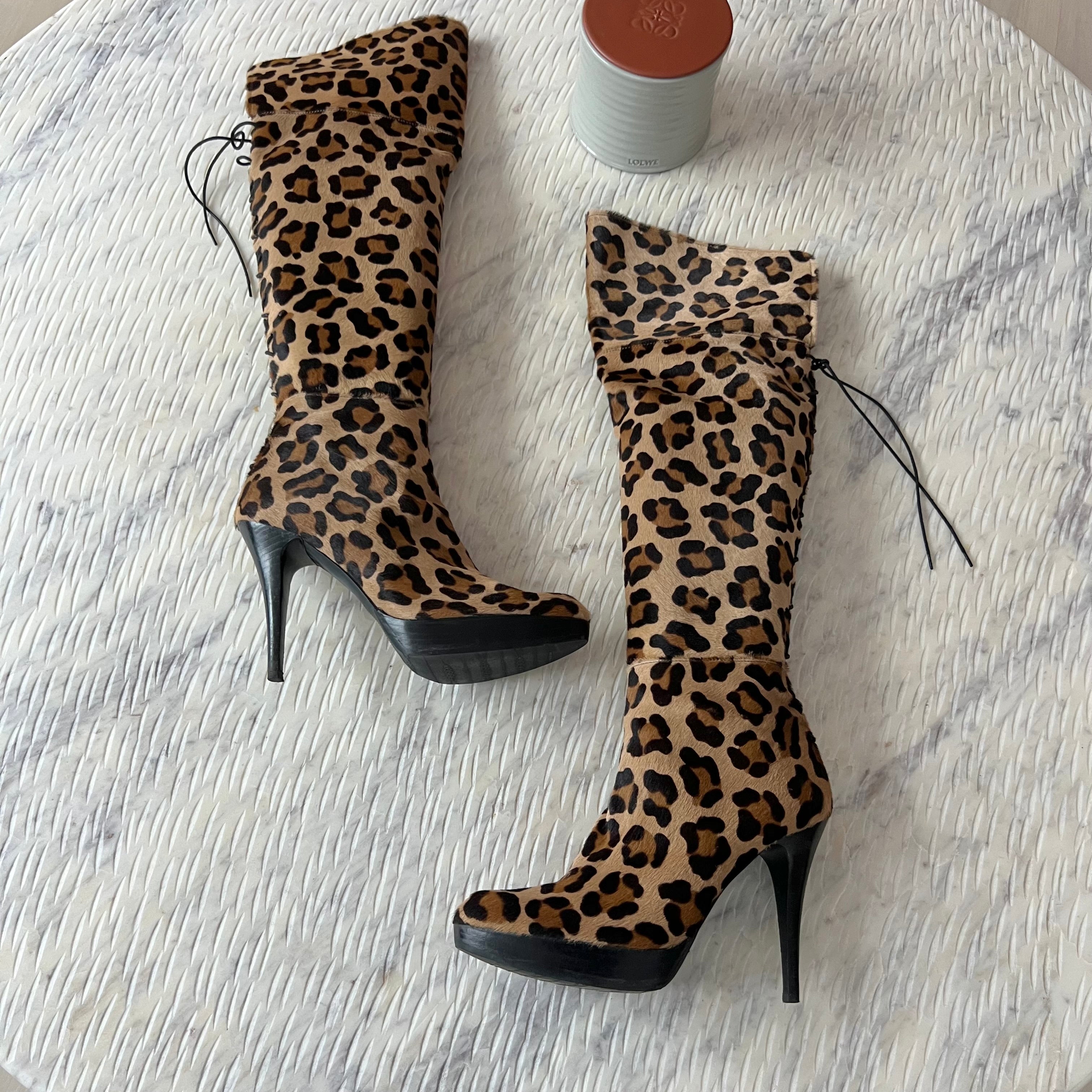 Stuart Weitzman Leopard Print Boots