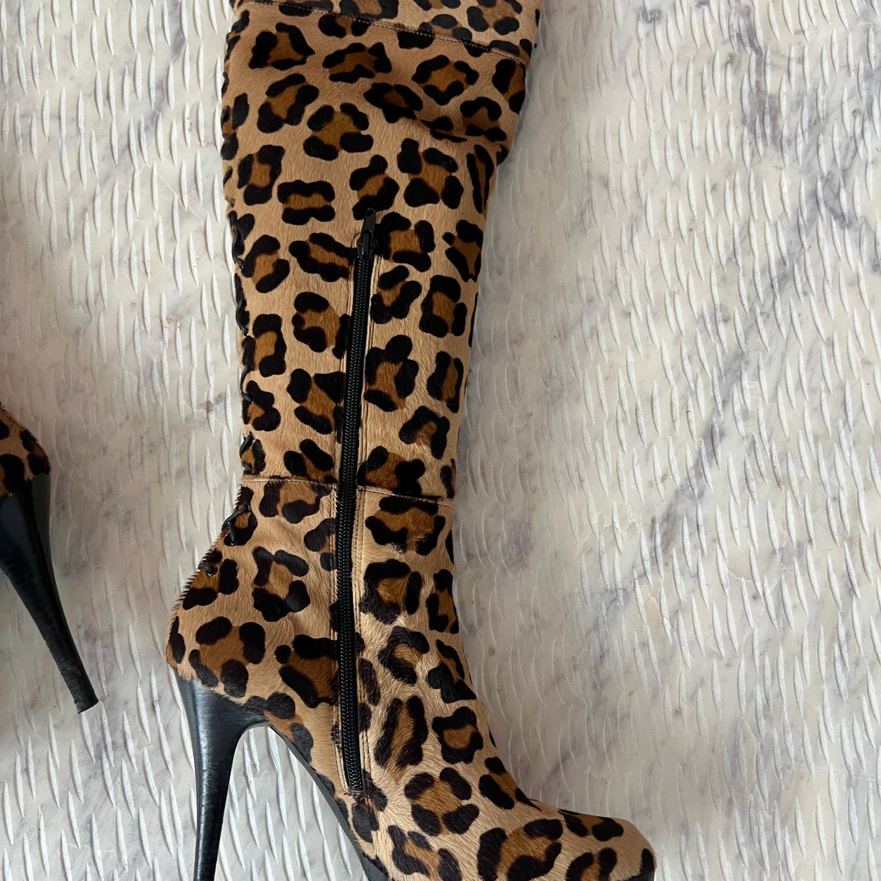 Stuart Weitzman Leopard Print Boots