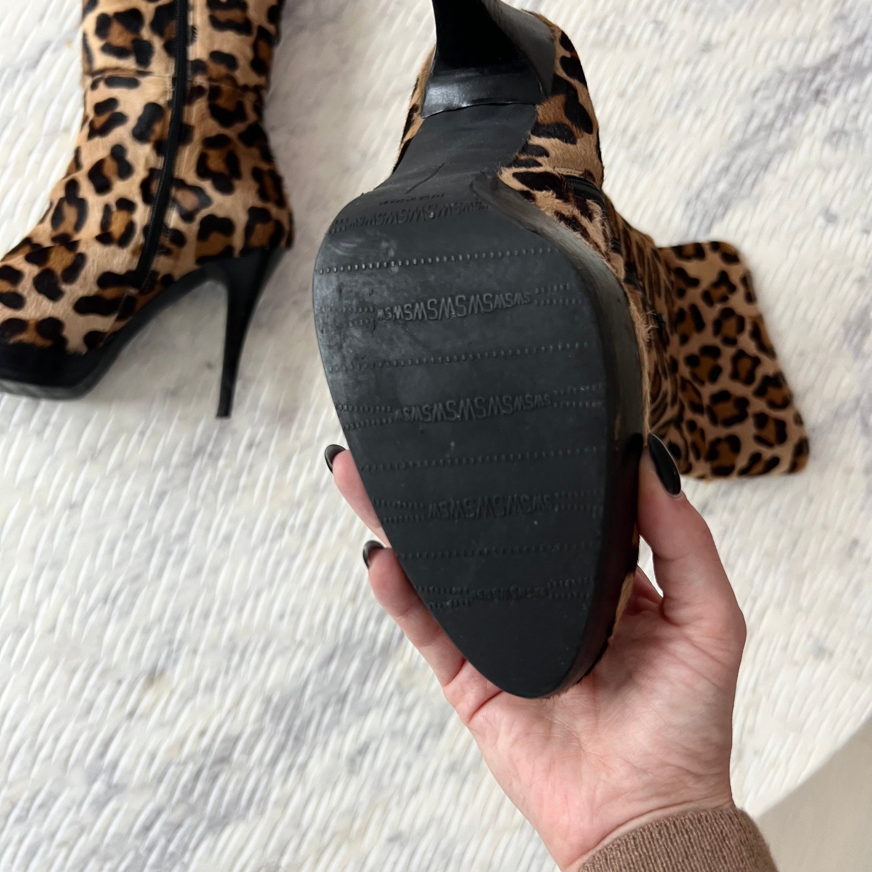 Stuart Weitzman Leopard Print Boots