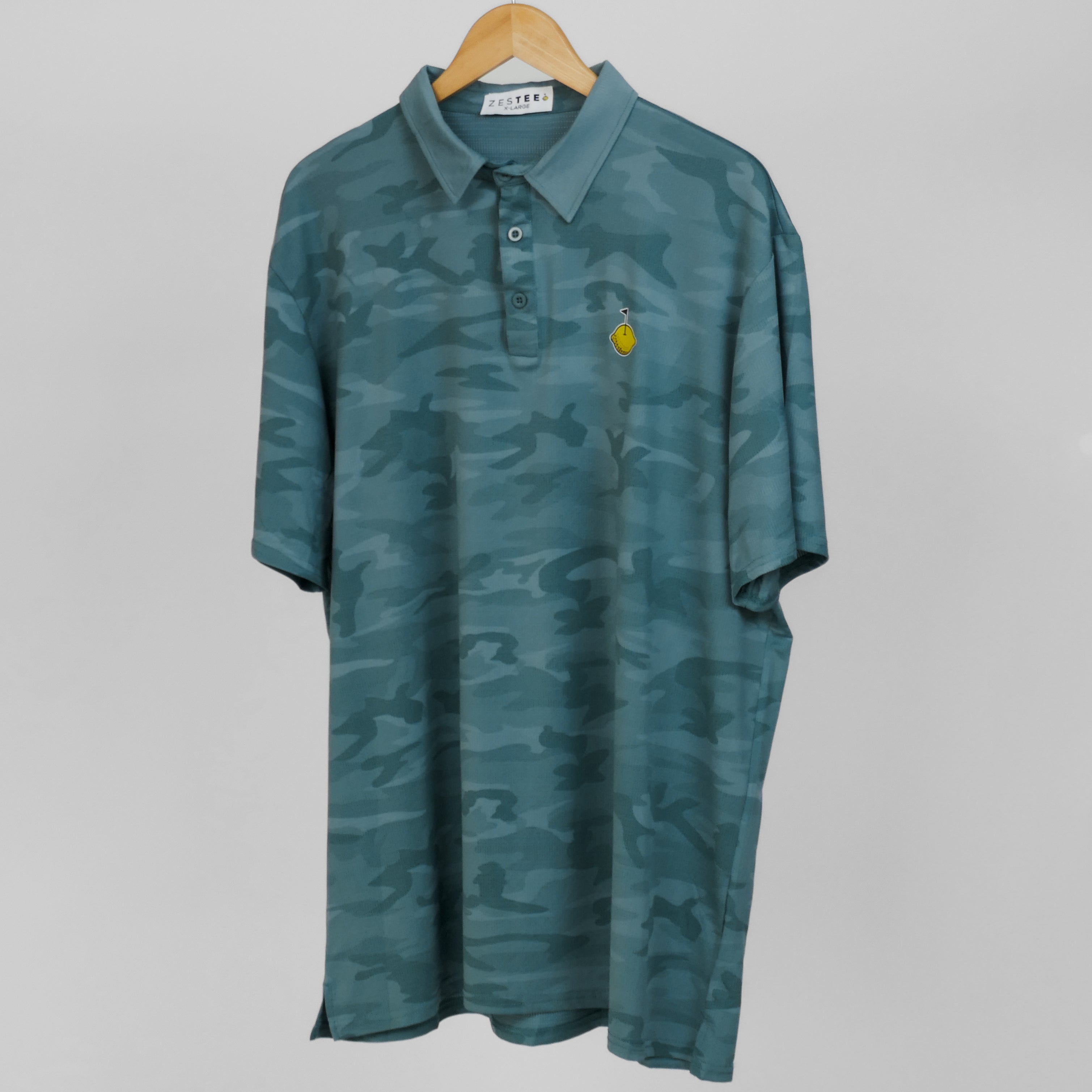 Teal Camouflage Polo Shirt