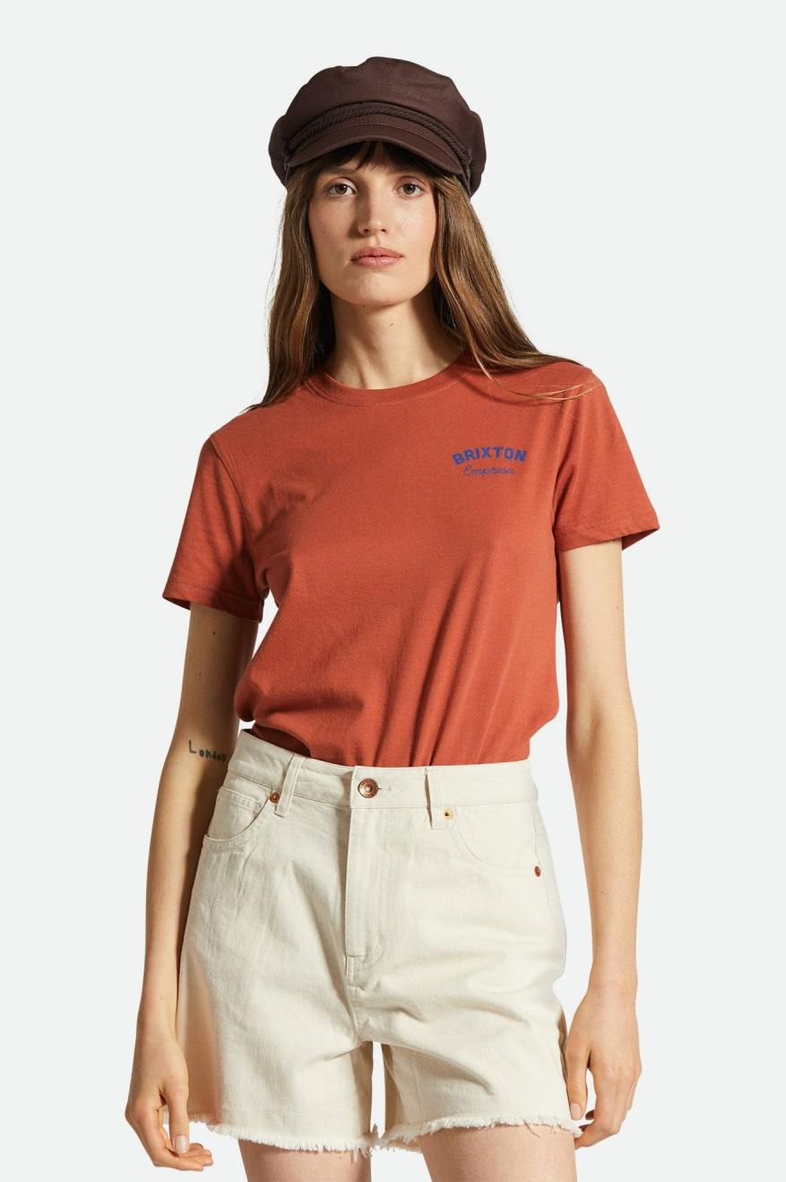 Terracotta Fitted Crew Tee from Empresa