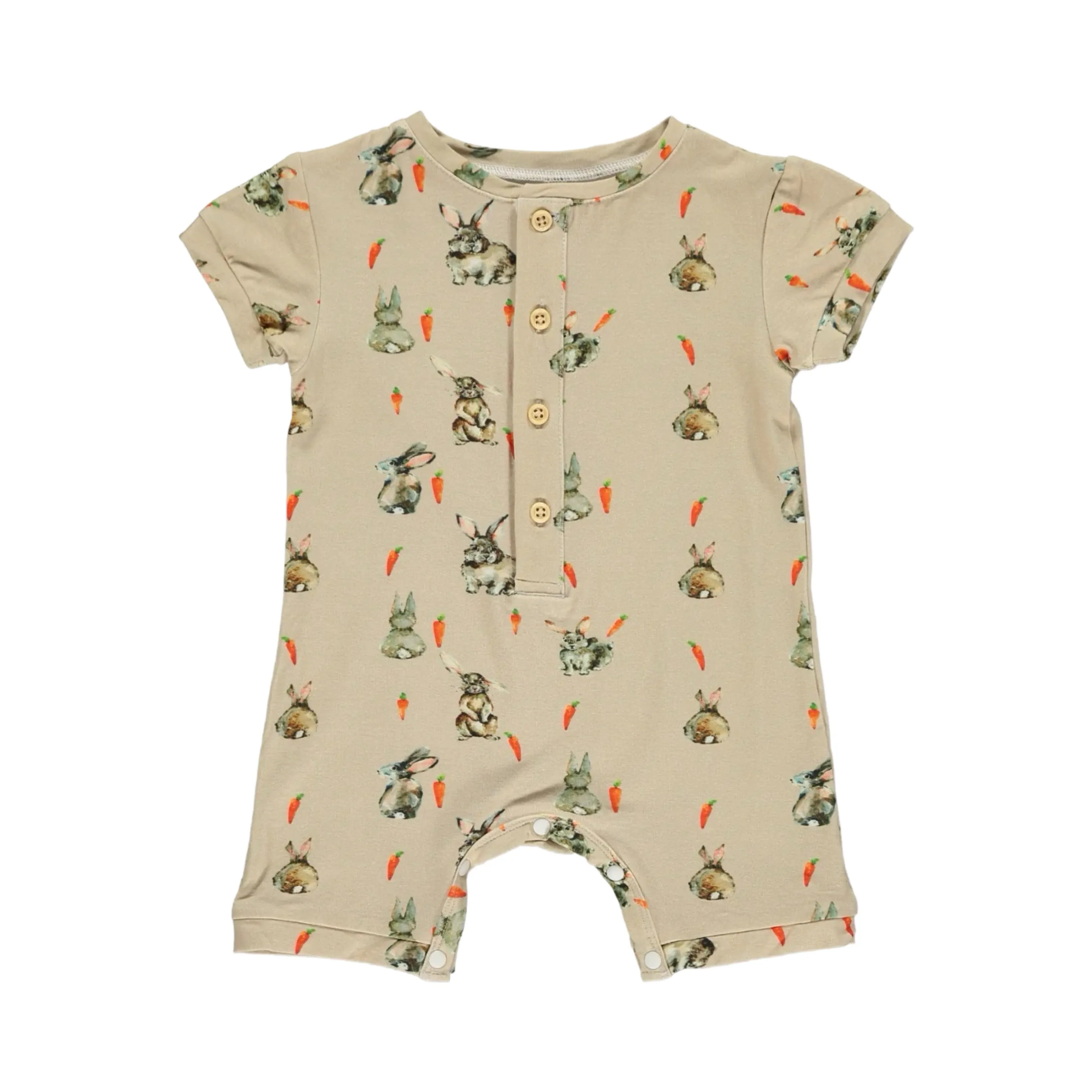 Tickety Boo Short Romper in Spring Bunnies