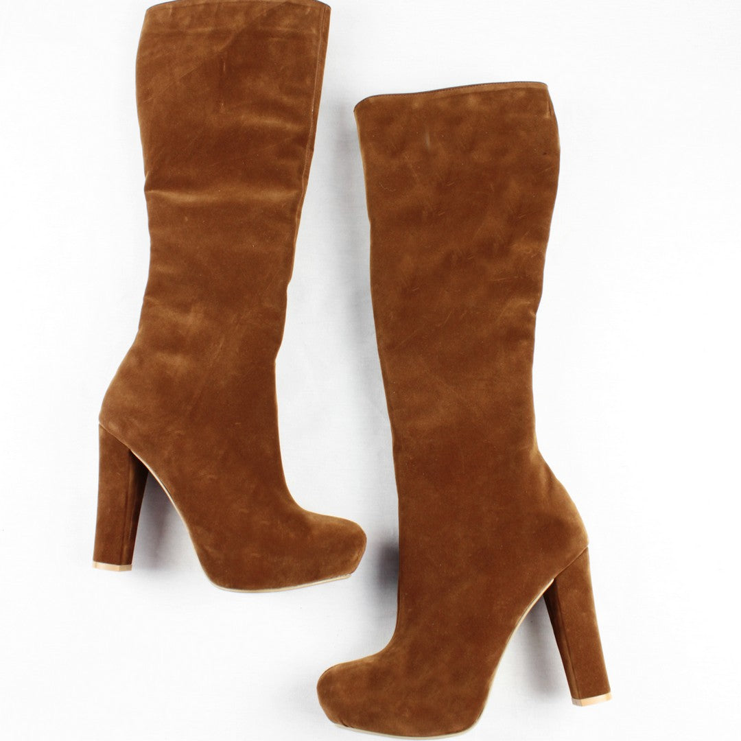 Tobacco Brown Mid Calf Boots