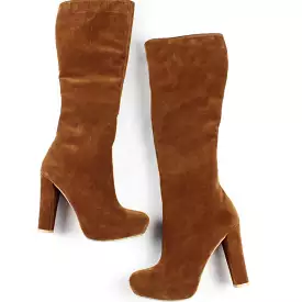 Tobacco Brown Mid Calf Boots