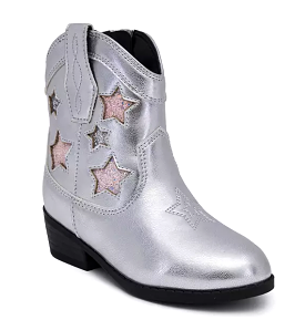 Toddler girls Western boots - metallic star design