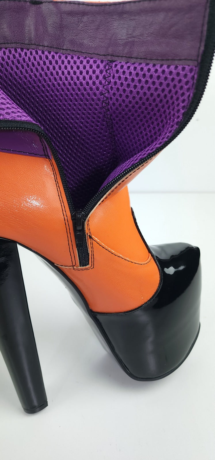 Tri-Color Belted Chunky Heel Rocker Boots - Best Deals on Chunky Heel Rocker Boots