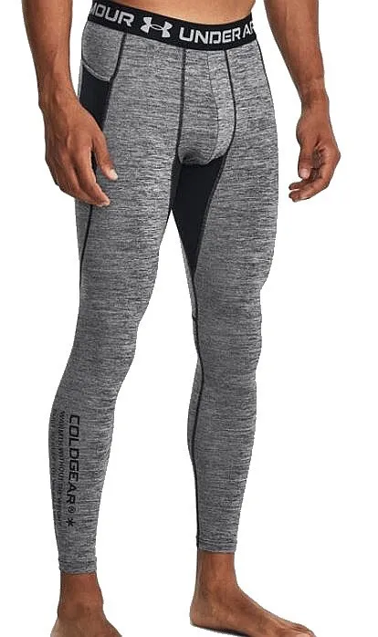 Under Armour ColdGear Men's Leggings Twist in Mod Gray and Black