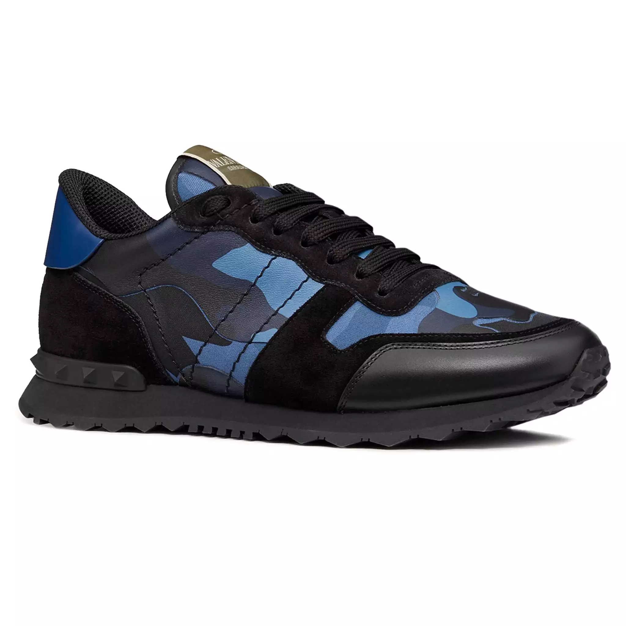 Valentino Bluette Black Camo Rockrunner Sneaker