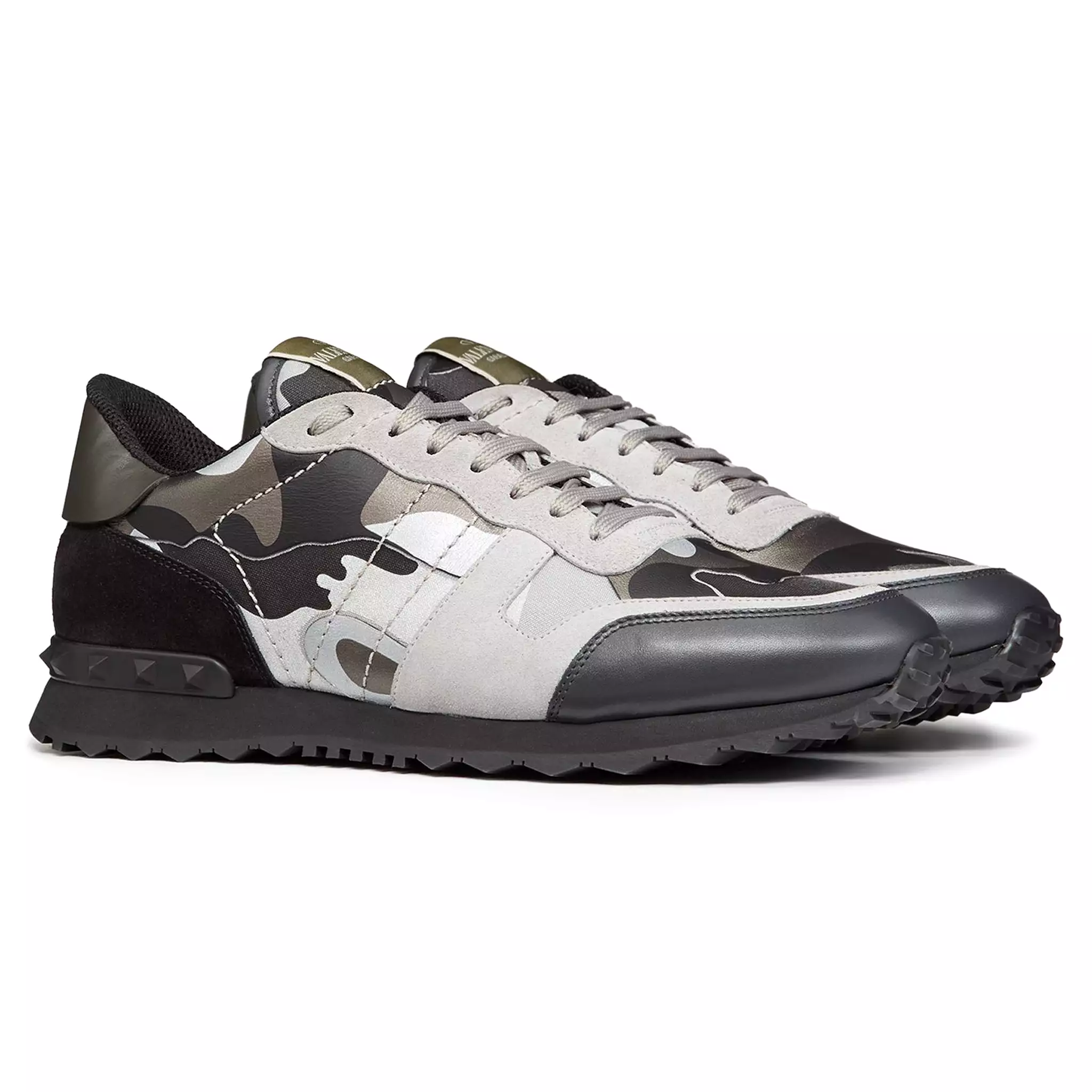 Valentino Grey Black Camo Rockrunner Sneaker