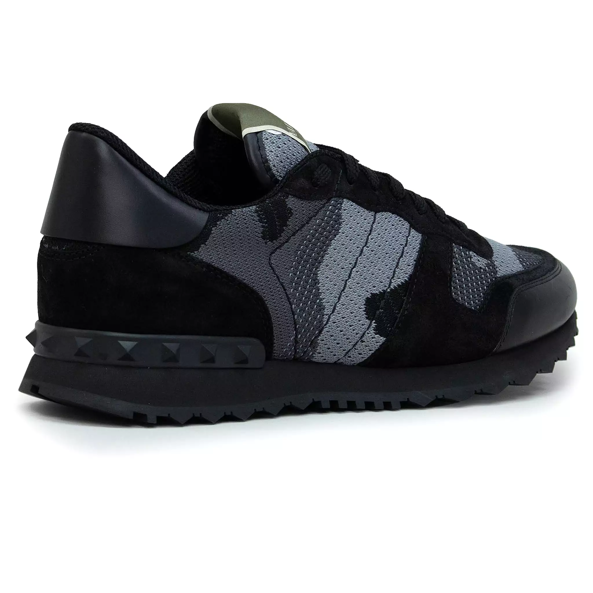 Valentino Rockrunner Black Camo Mesh Sneaker.