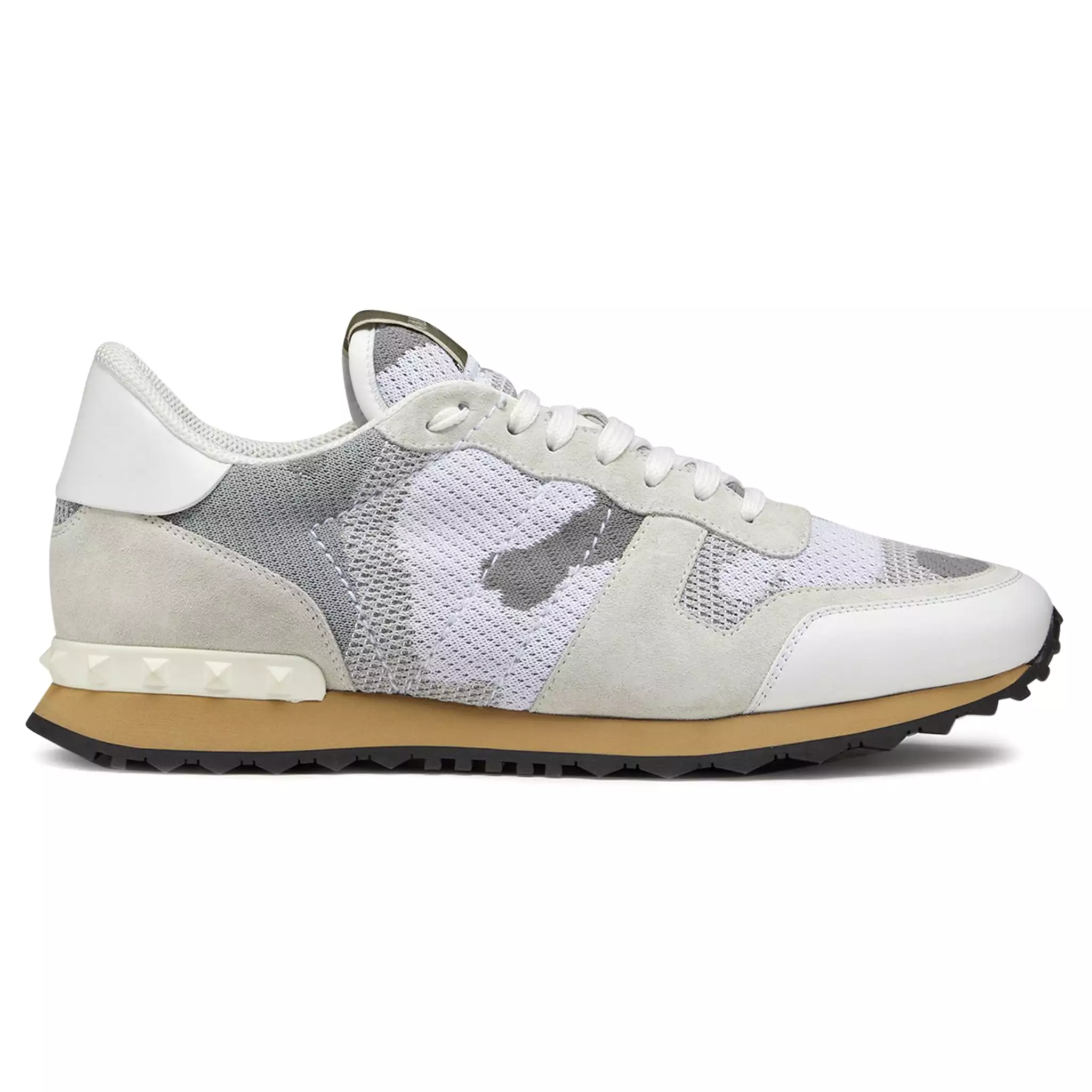 Valentino Rockrunner Camo White Mesh Sneaker - Women's