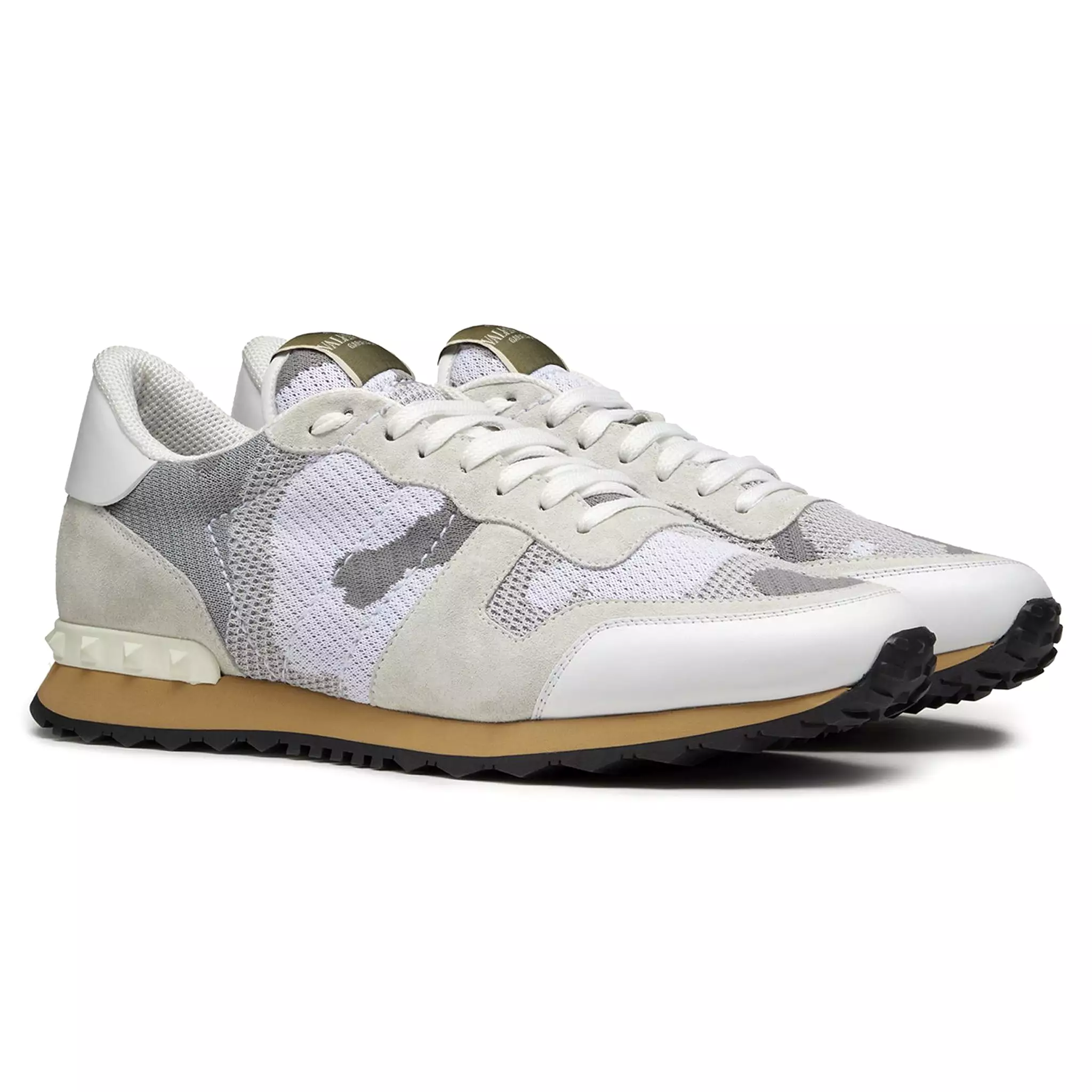 Valentino Rockrunner Camo White Mesh Sneaker - Women's