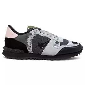 Valentino Rockrunner Grey Black Pink Mesh Sneaker (Women)