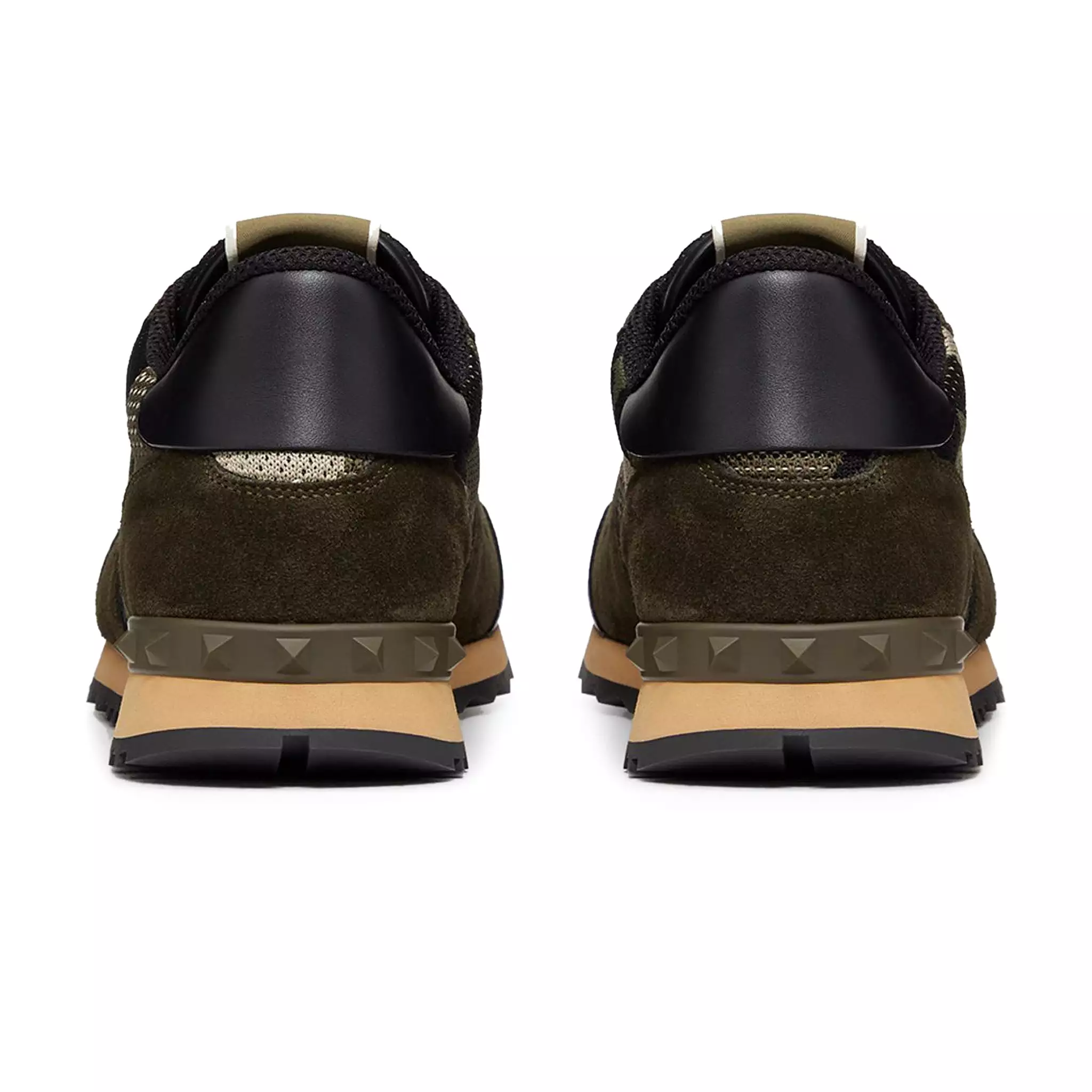 Valentino Rockrunner Khaki Sneakers - Camouflage, Mesh
