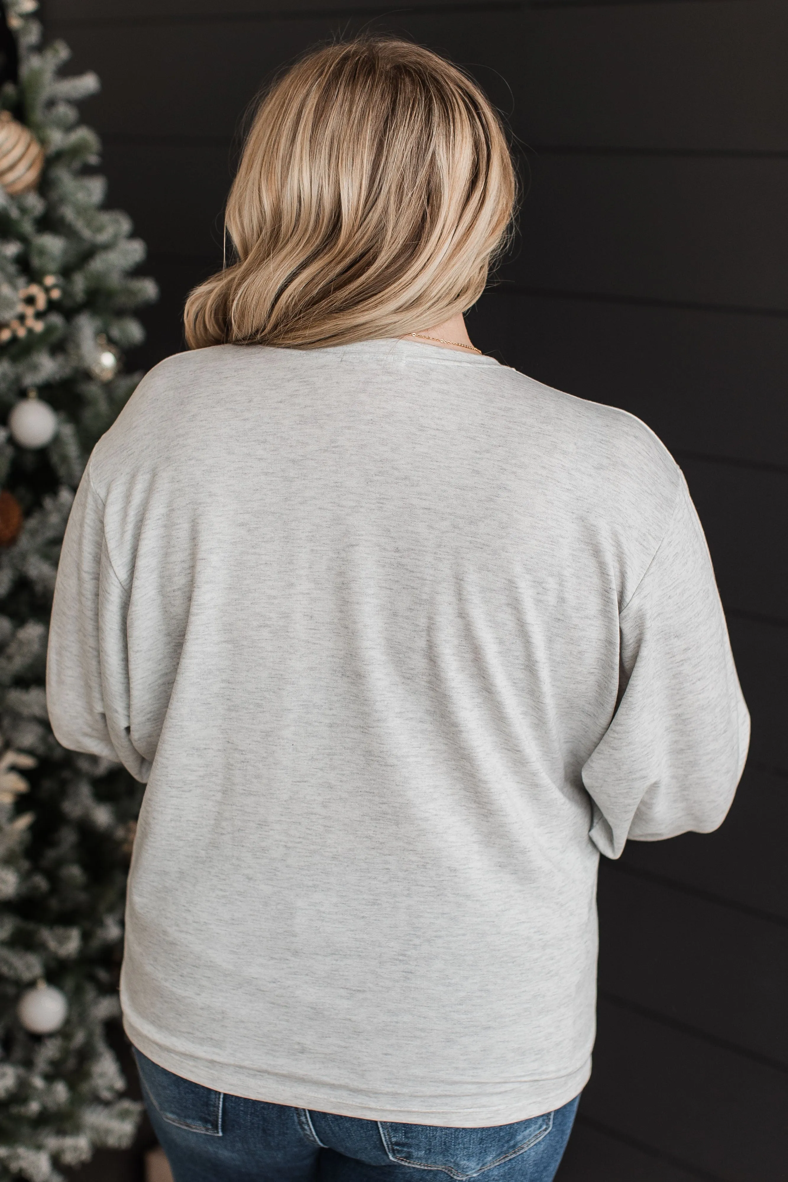 Warm Moments Dolman Sleeve Top- Heather Grey