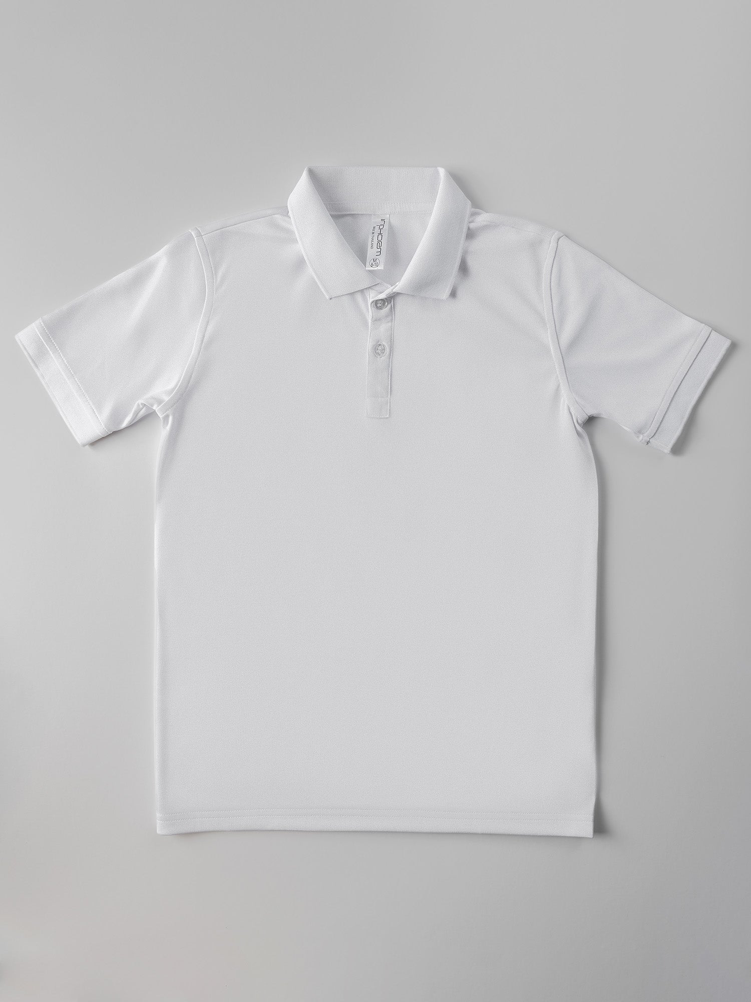 White Boys Polo Shirt with Rib Collar - Classic Style