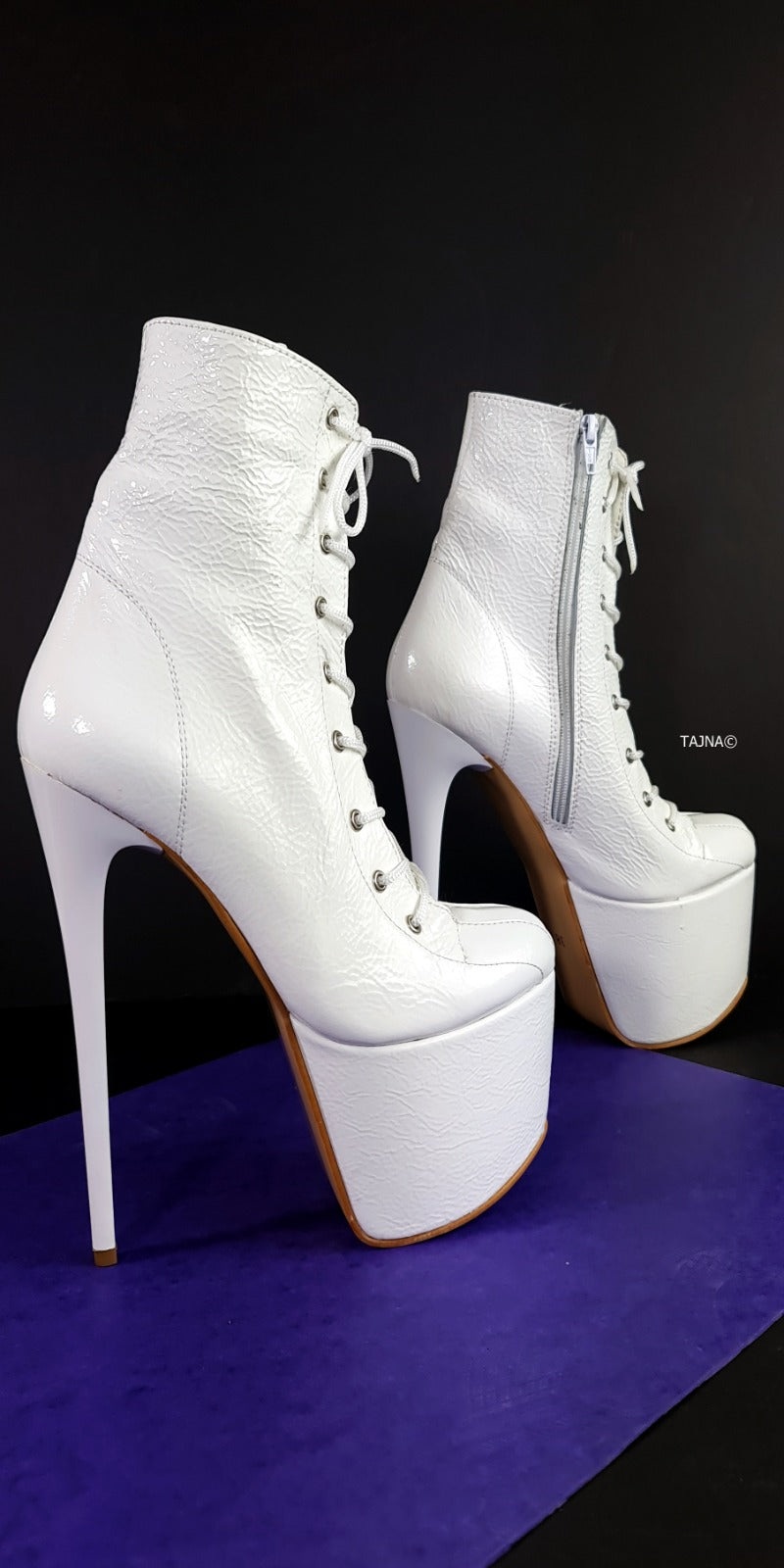 white leather boots lace-up