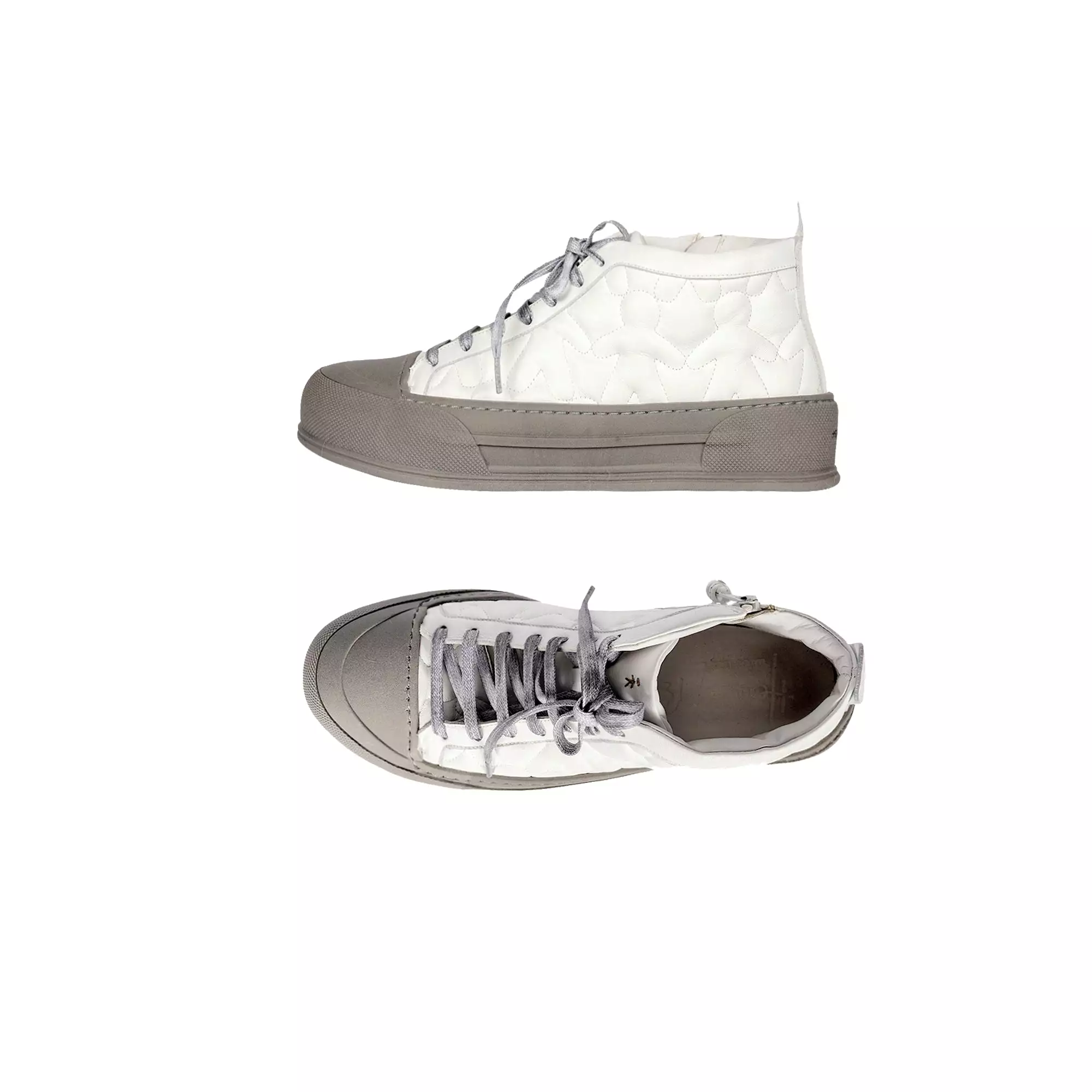 White Padded High Top Sneaker