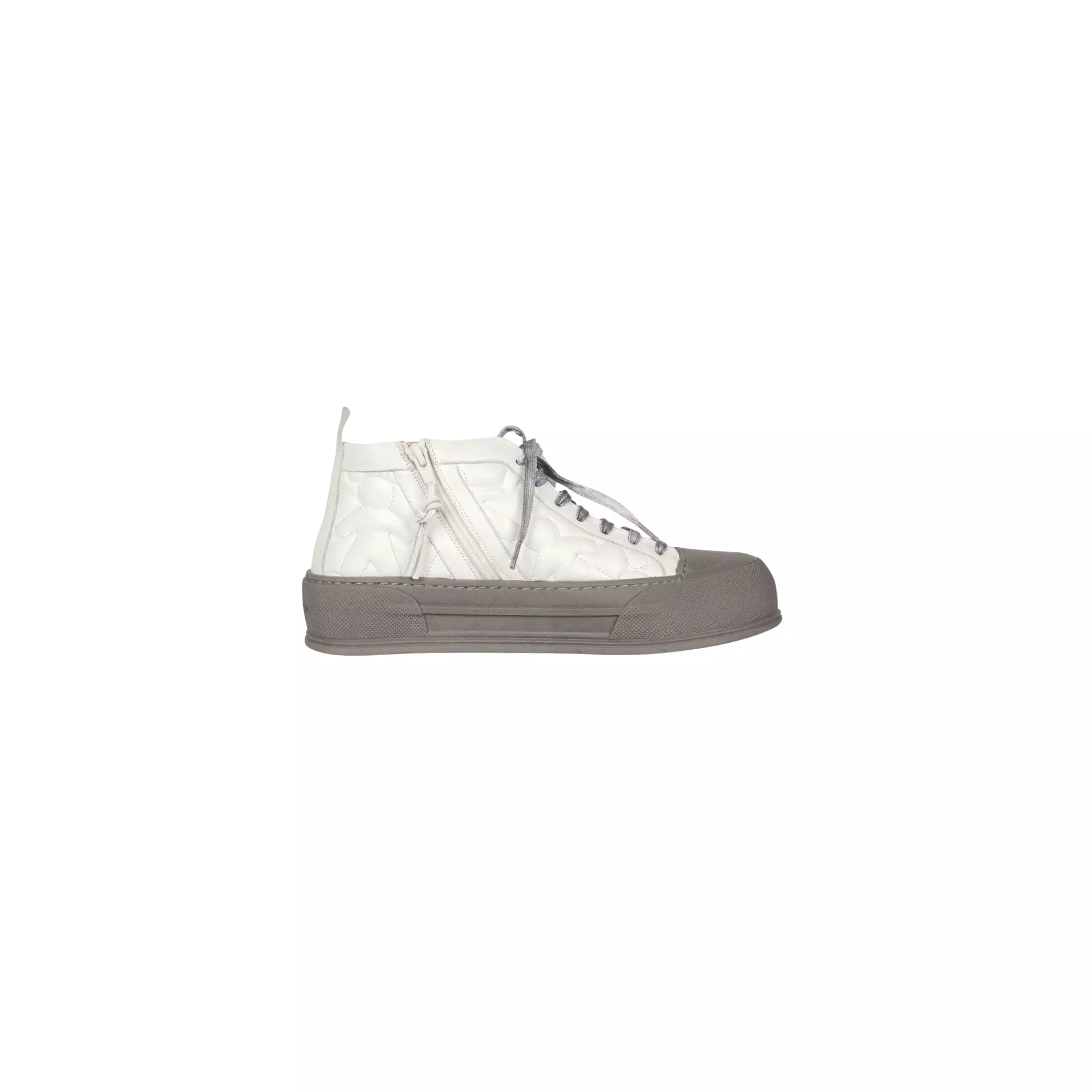 White Padded High Top Sneaker