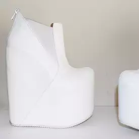 White Platform Wedge Booties
