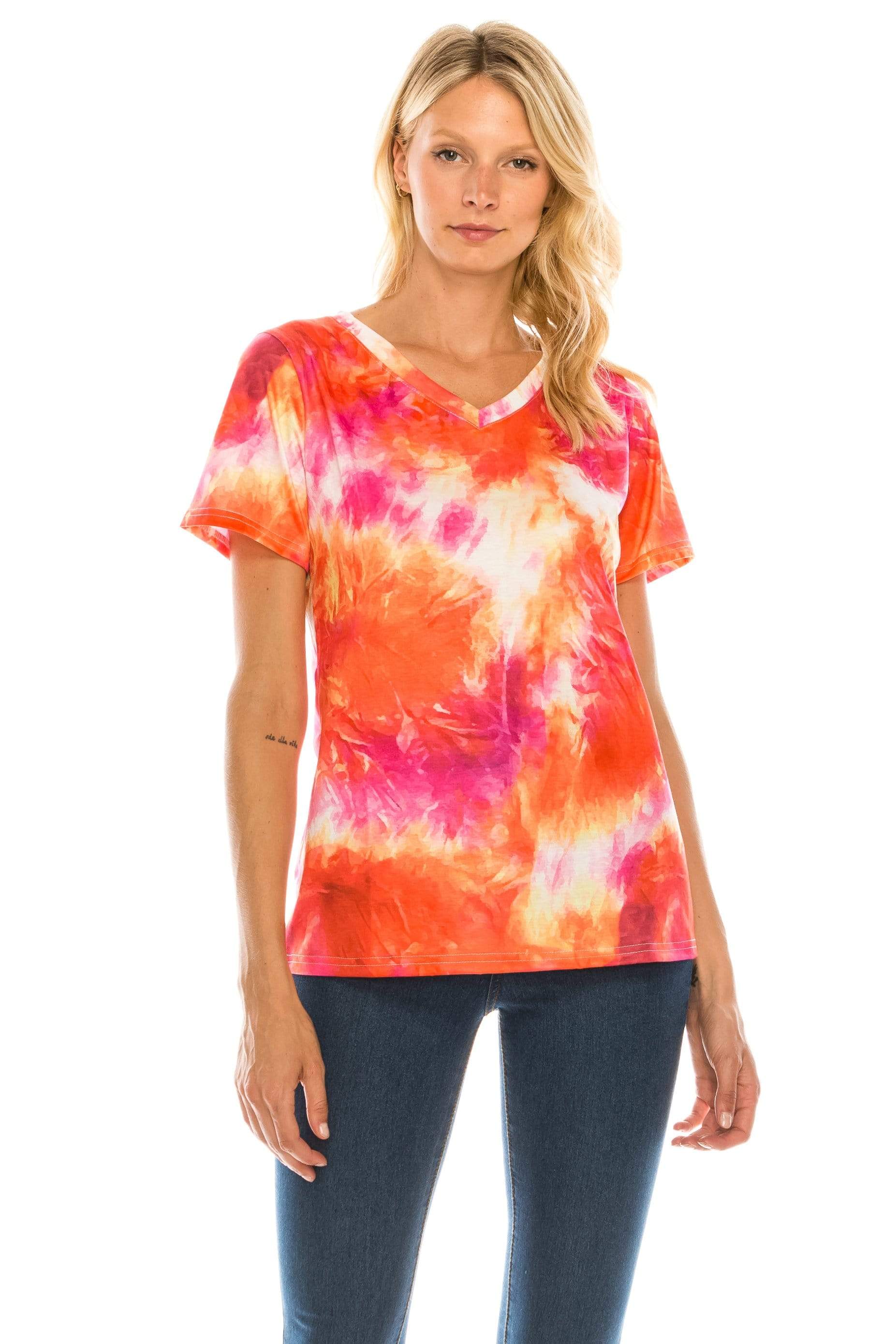 Women's V Neck Tie Dye Tee - Limited Edition