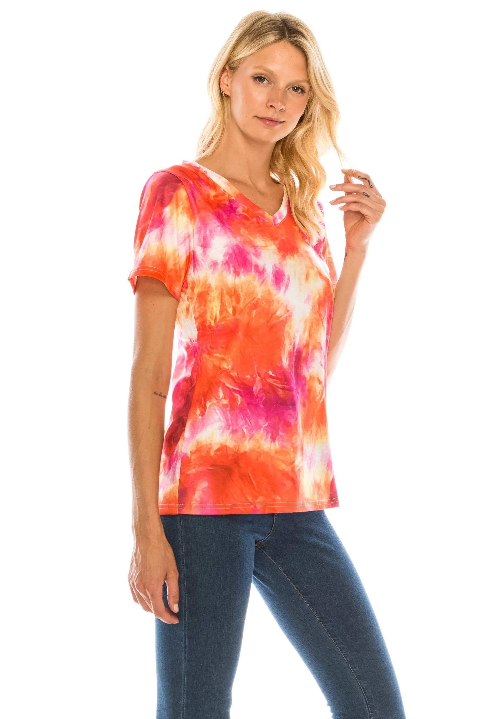 Women's V Neck Tie Dye Tee - Limited Edition