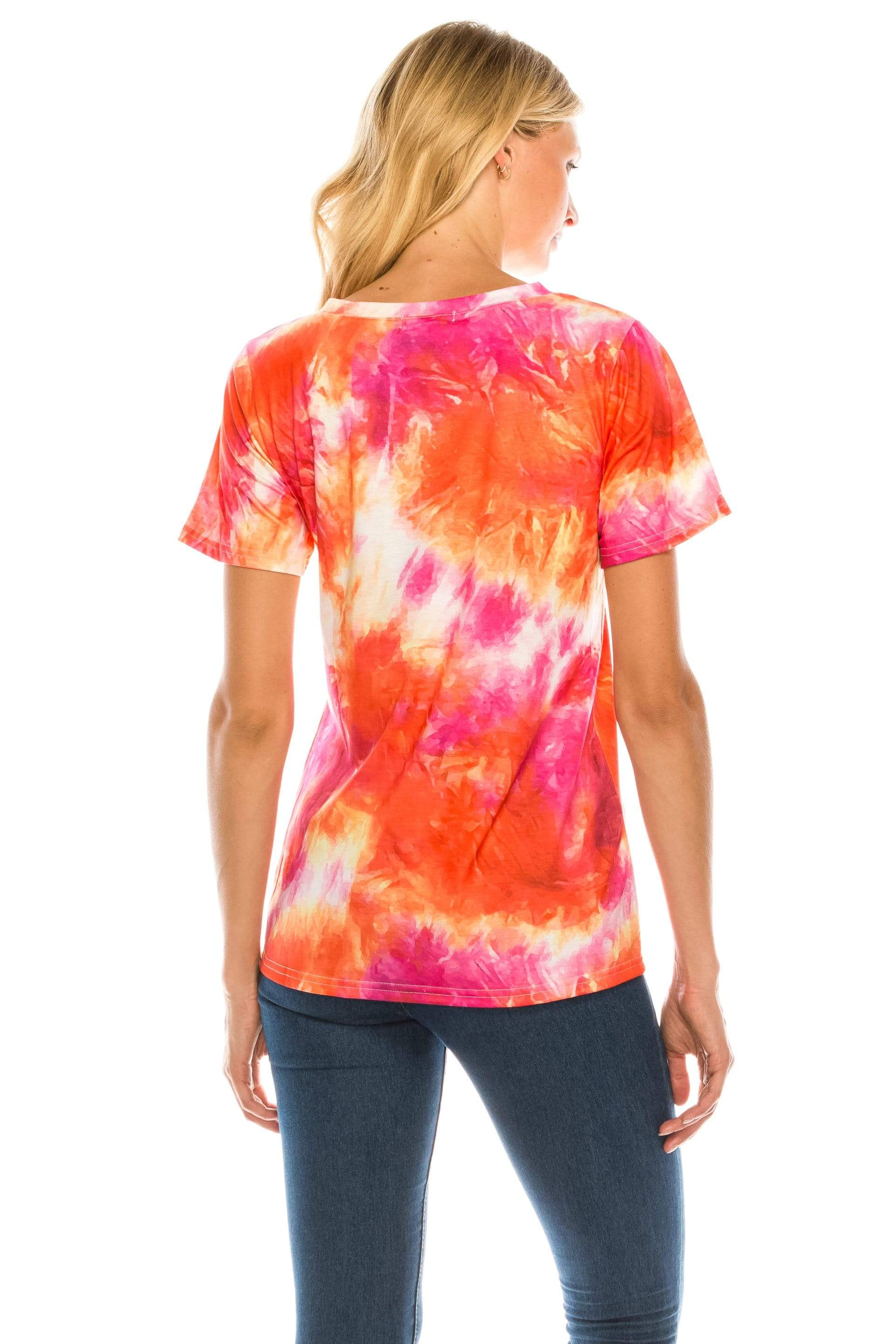 Women's V Neck Tie Dye Tee - Limited Edition