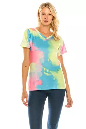 Women's V Neck Tie Dye Tee - Limited Edition